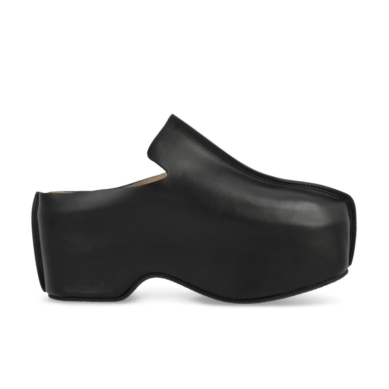 JW Anderson Calf Platform Clog Black Slides FW0146-LA0232-999 / Black Detail View 1 | GATE