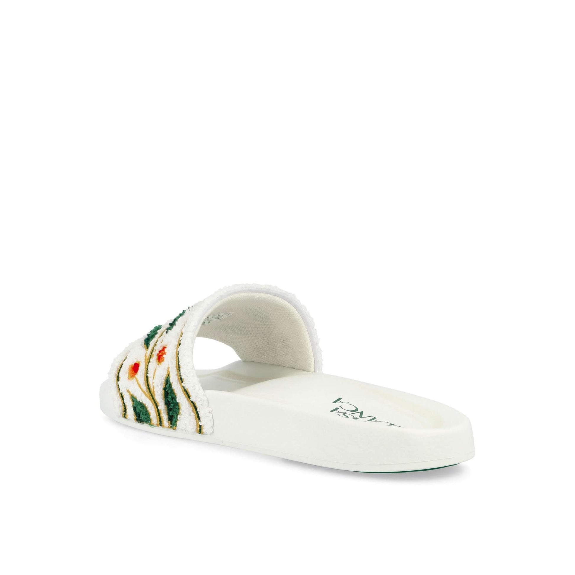 Casablanca Embroidered Terry Slider White Slides Detail view 3 | Gate