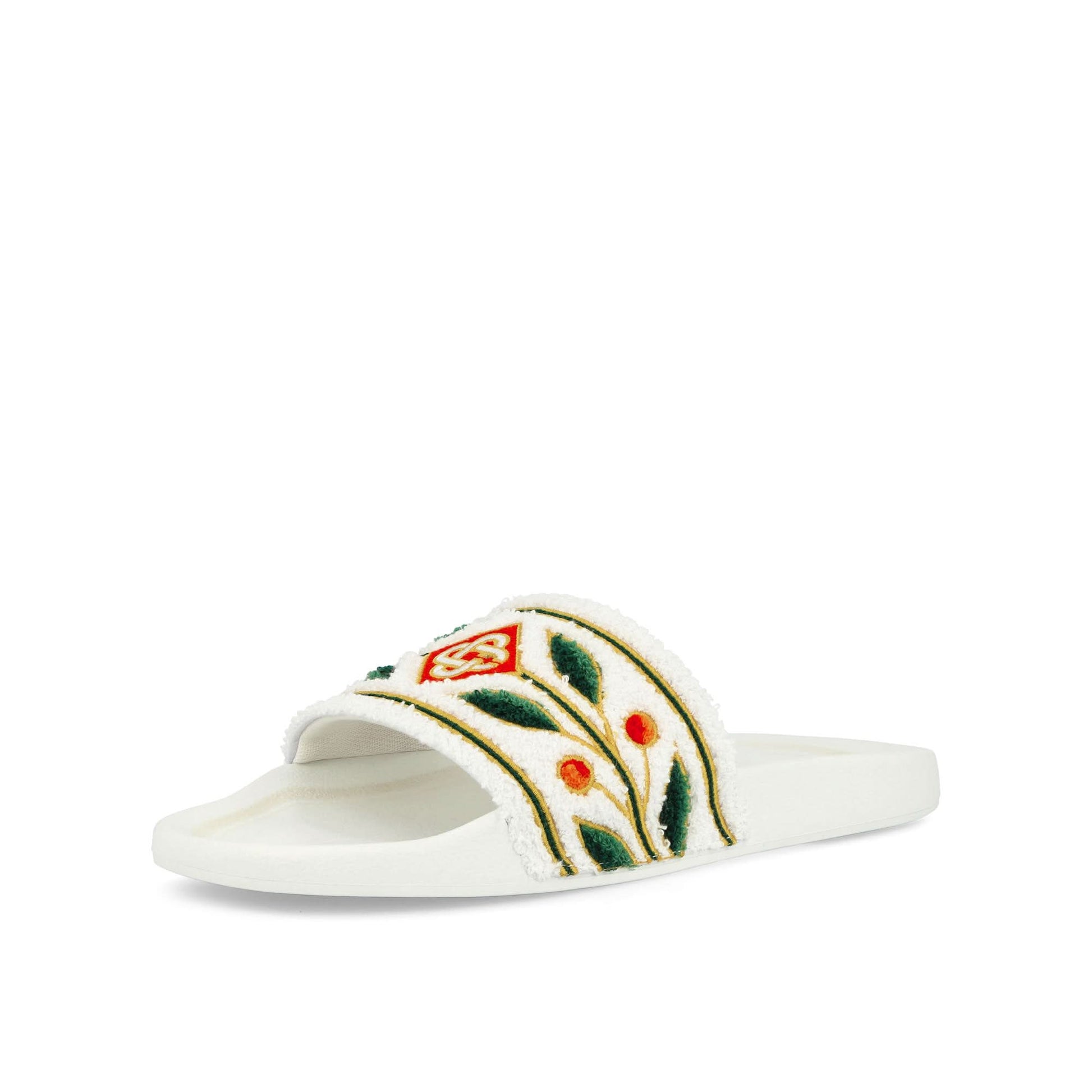 Casablanca Embroidered Terry Slider White Slides Detail view 4 | Gate