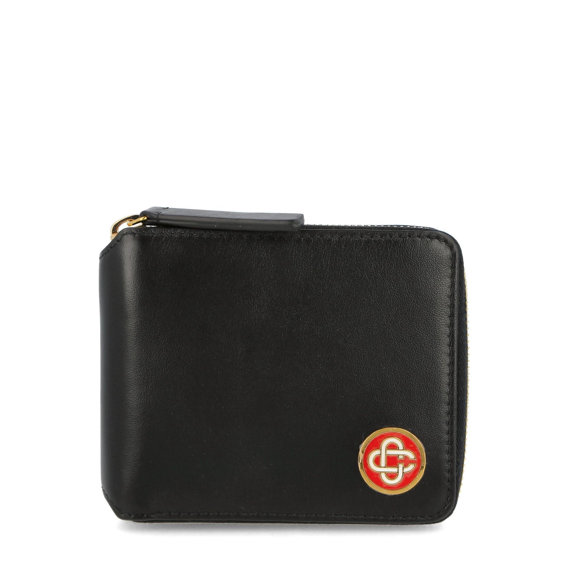 Casablanca Leather Zip Wallet Black Detail view 1 | Gate