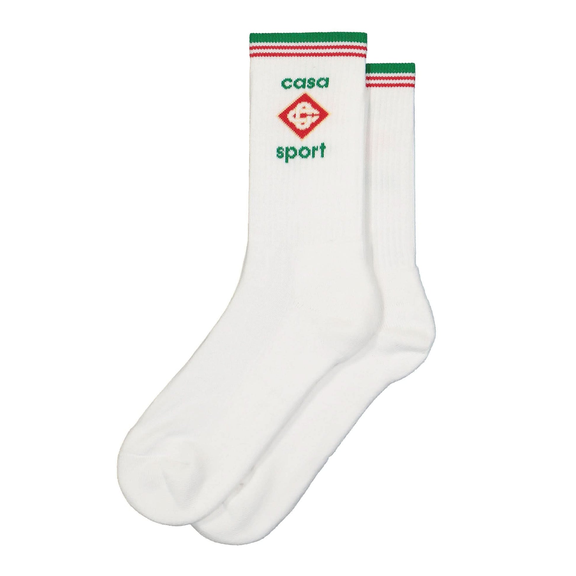Casablanca Ribbed Sport Socks White Detail view 1 | Gate