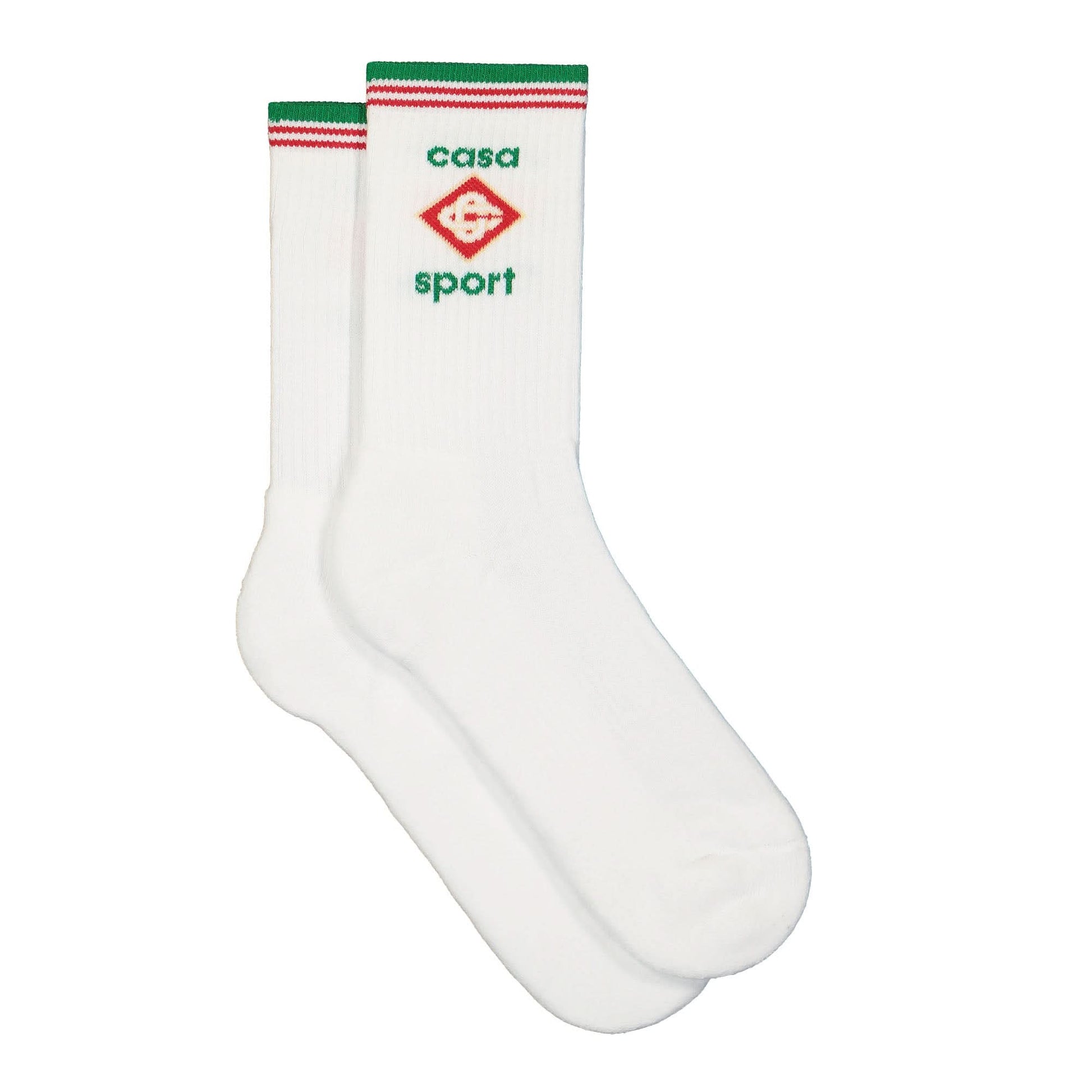 Casablanca Ribbed Sport Socks White Detail view 2 | Gate