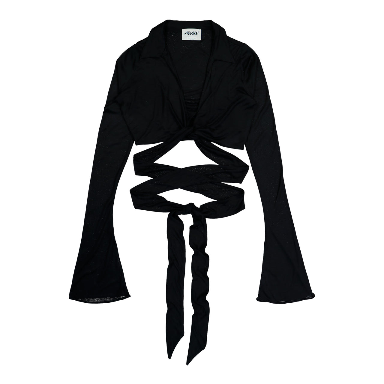 AWGE Cropped Wrap Shirt Black Shirts AS6SWH08AP-JE042.999 Detail View 1 | GATE