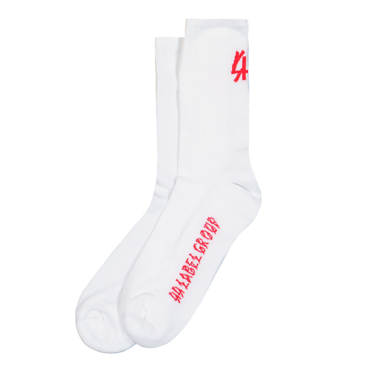 44 Label Group Mid Length Classic Socks Optical White + 44 Signal Red Socks B0030141-KN075-P725 Detail View 1 | GATE