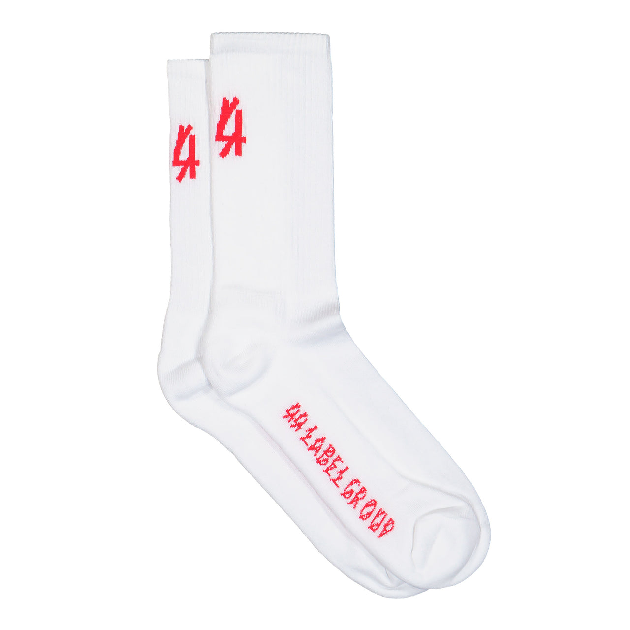 44 Label Group Mid Length Classic Socks Optical White + 44 Signal Red Socks B0030141-KN075-P725 Detail View 1 | GATE