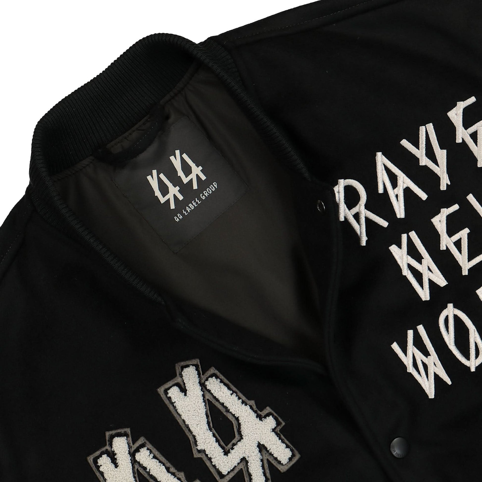 44 Label Group Grad College Varsity Jacket Black Detail view 3 | Gate