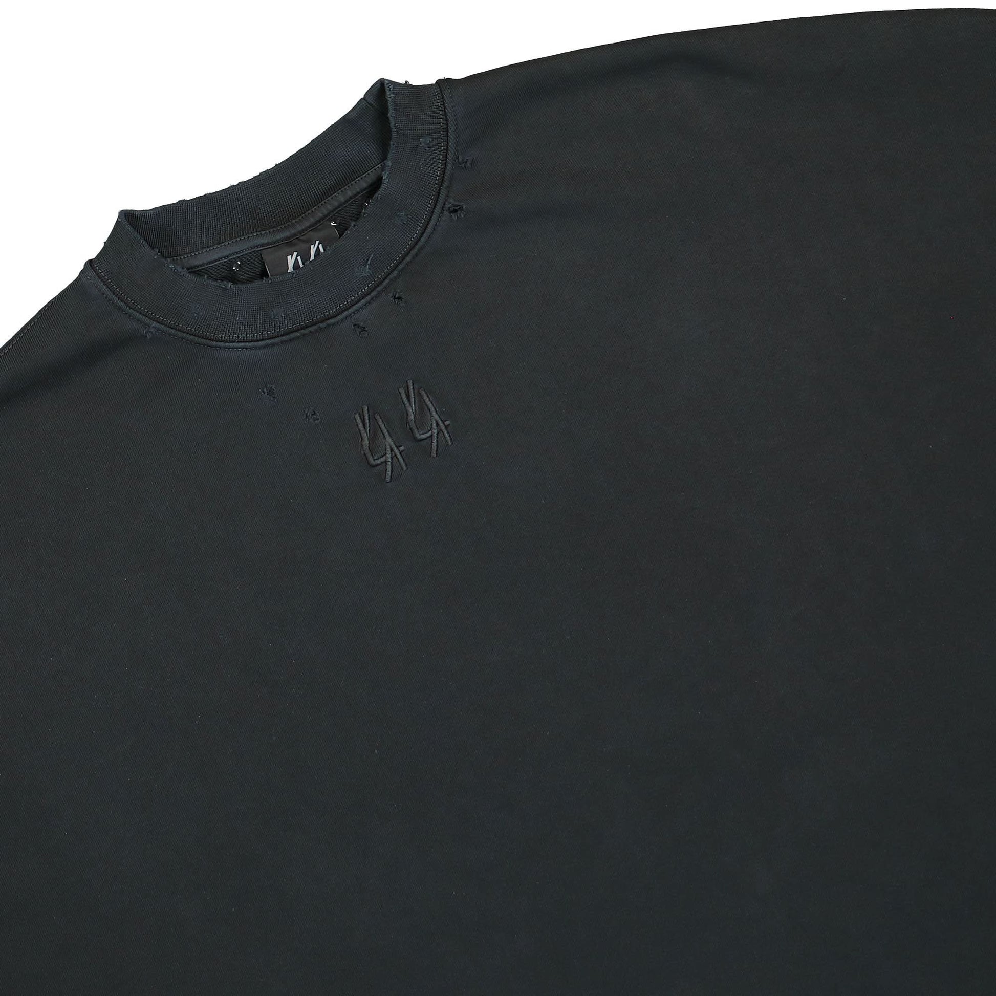 44 Label Group Leid Raw Crewneck Black Detail view 3 | Gate