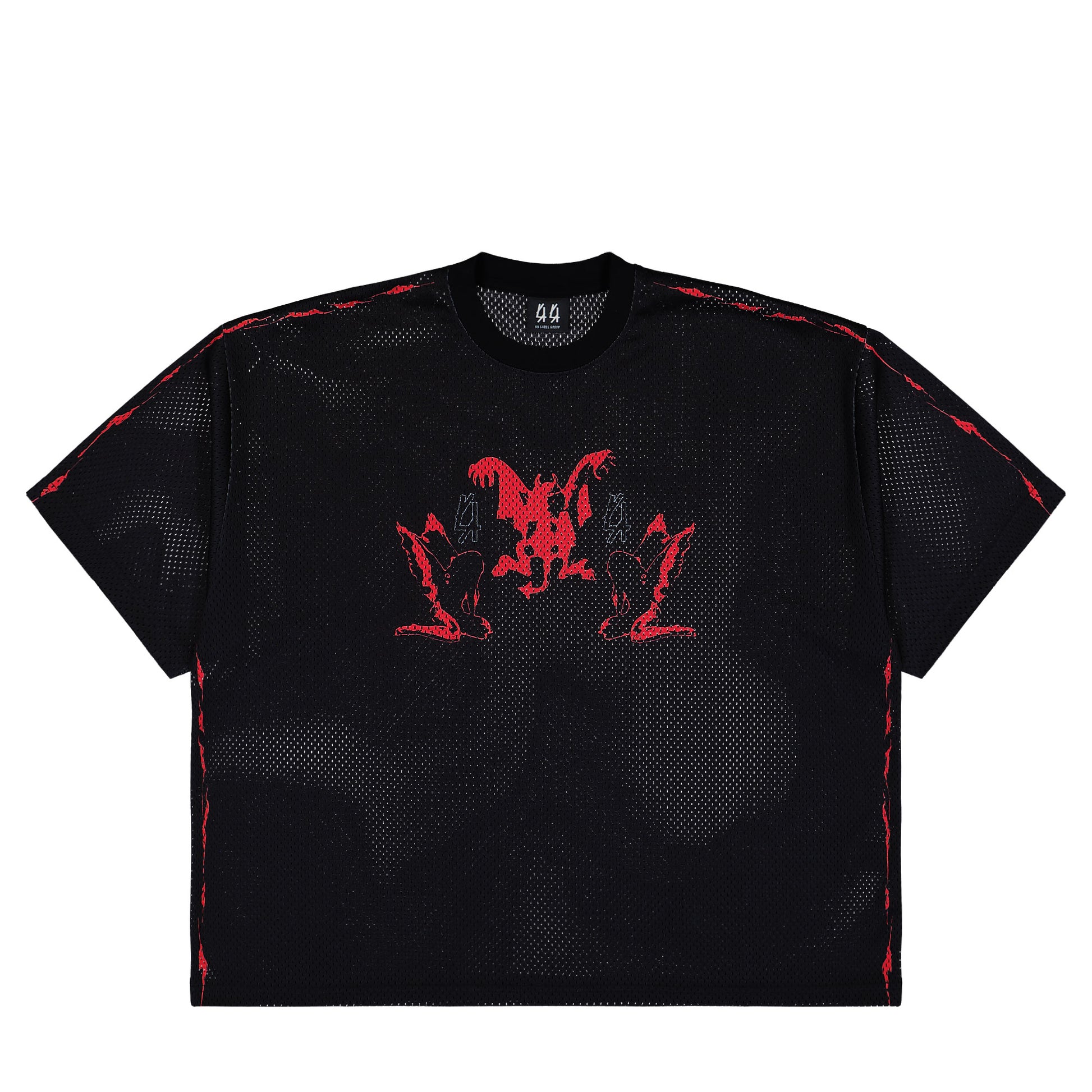 44 Label Group Y2K Soccer Tee Black + Y2K Red White T-Shirts B0030614-FA683-P699 Detail View 1 | GATE