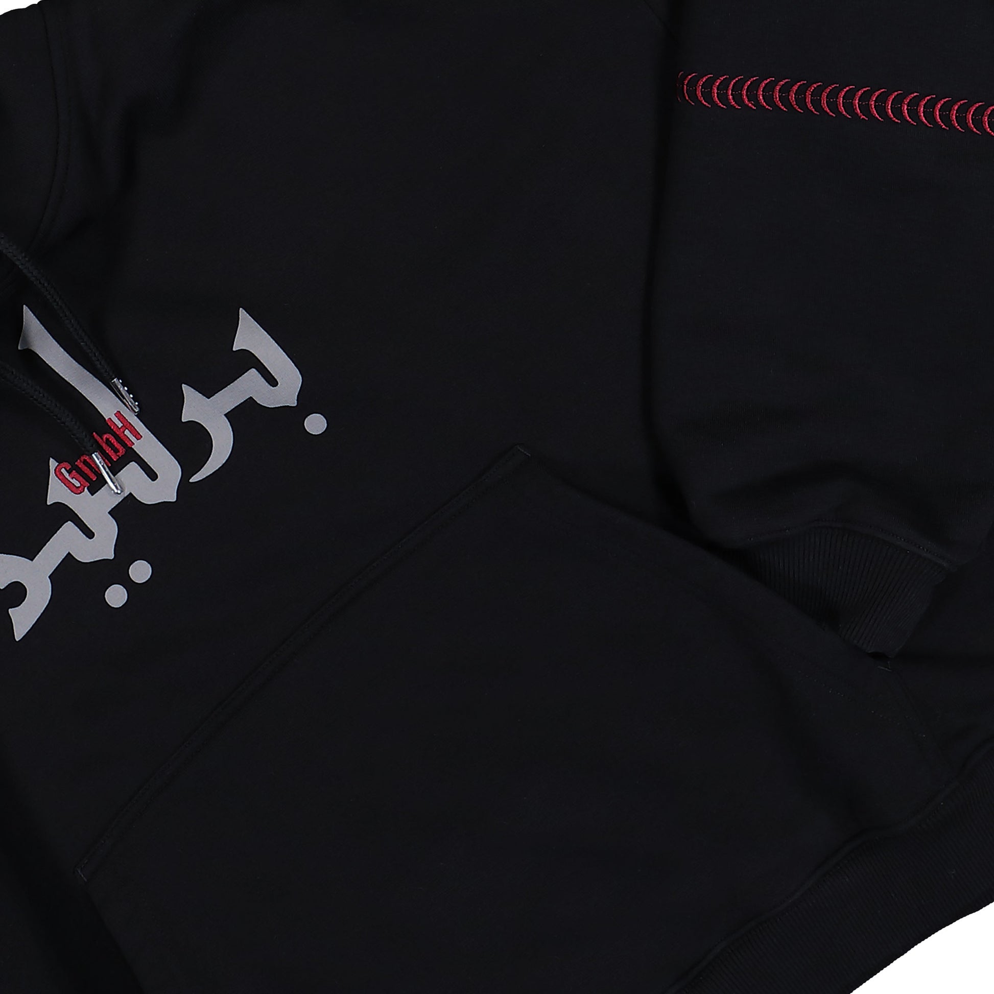 Gmbh Cropped Hoodie With Logo Embroidery Black Hoodies Berlin Hoodie2 Detail View 4 | GATE