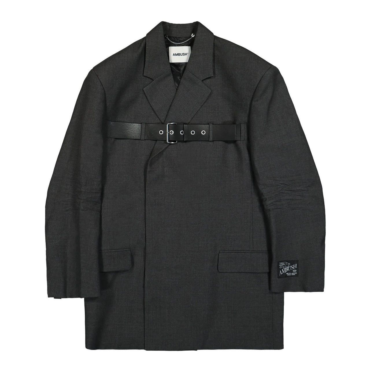 Ambush Front Belted Over Blazer Grey Detail view 1 | Gate