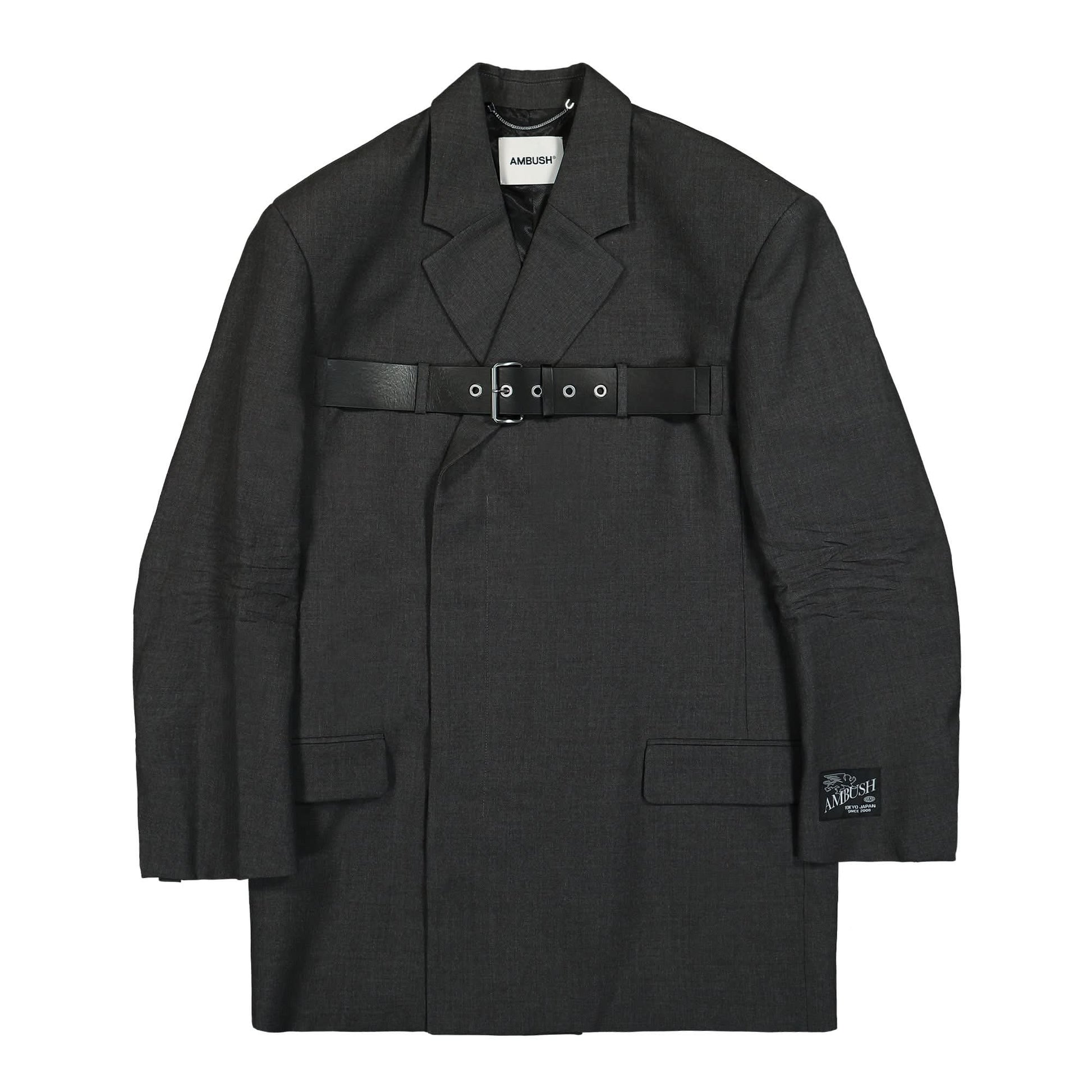 Ambush Front Belted Over Blazer Grey Detail view 1 | Gate
