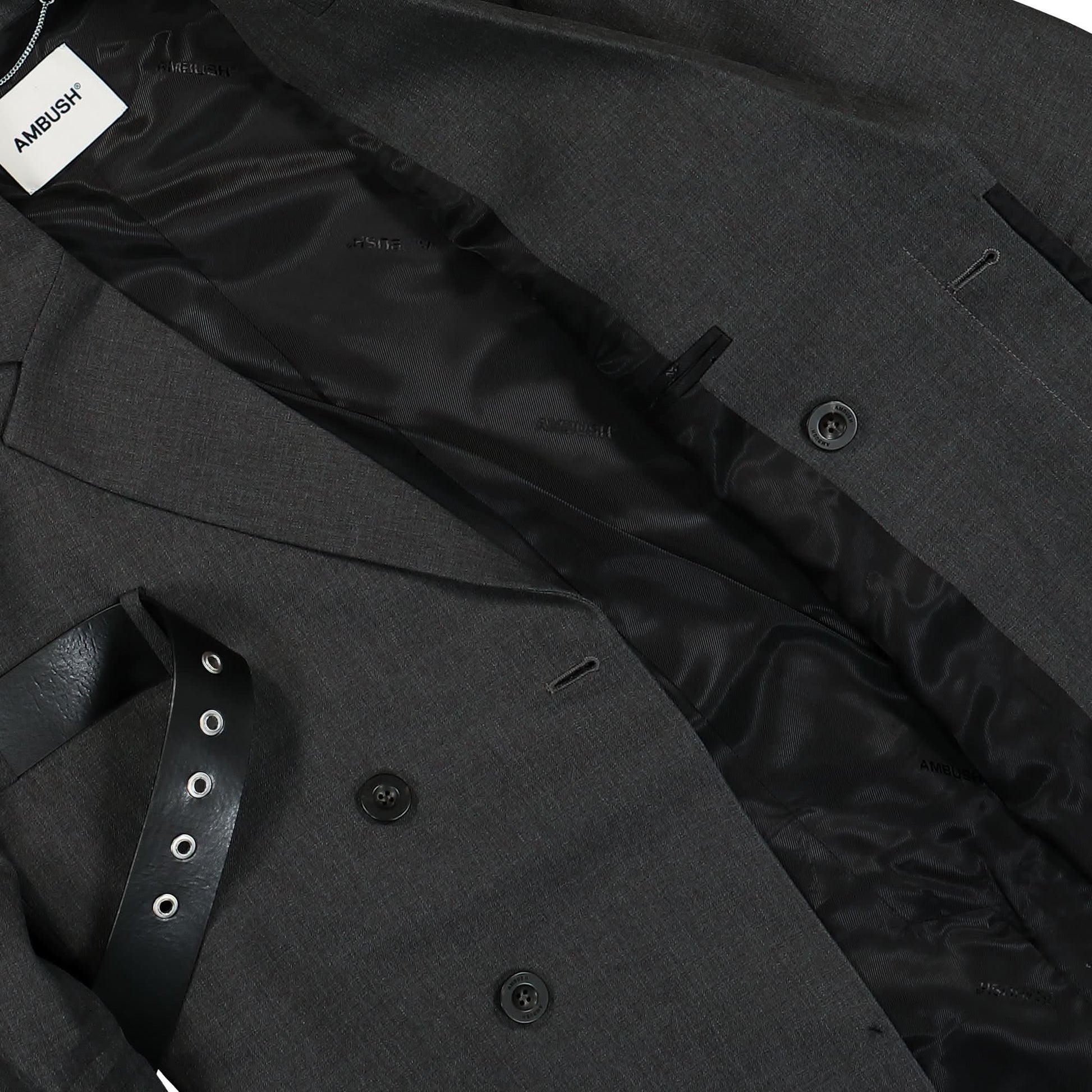 Ambush Front Belted Over Blazer Grey Detail view 5 | Gate
