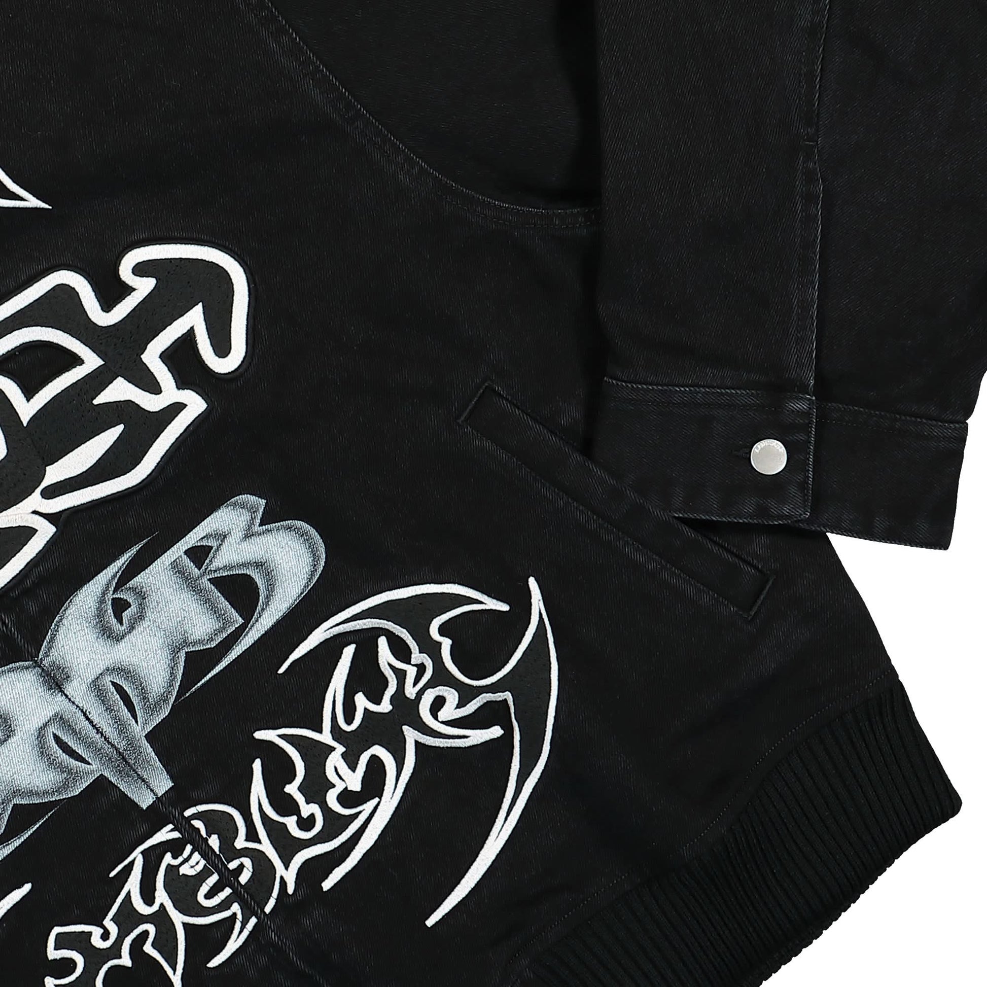 Ambush Patch Denim Bomber Black Detail view 4 | Gate