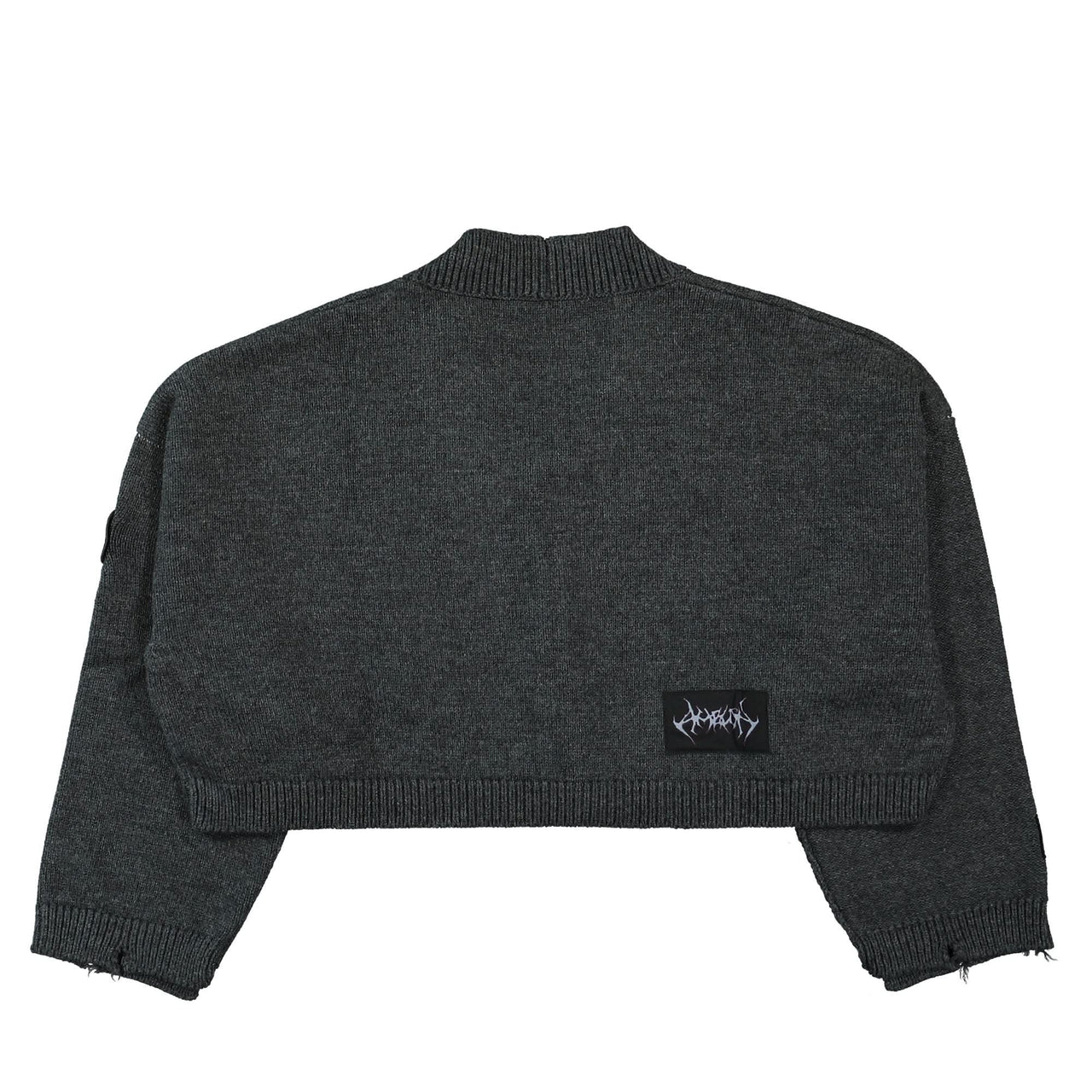 Ambush Felted Knit Zip Cardigan Grey Detail view 1 | Gate