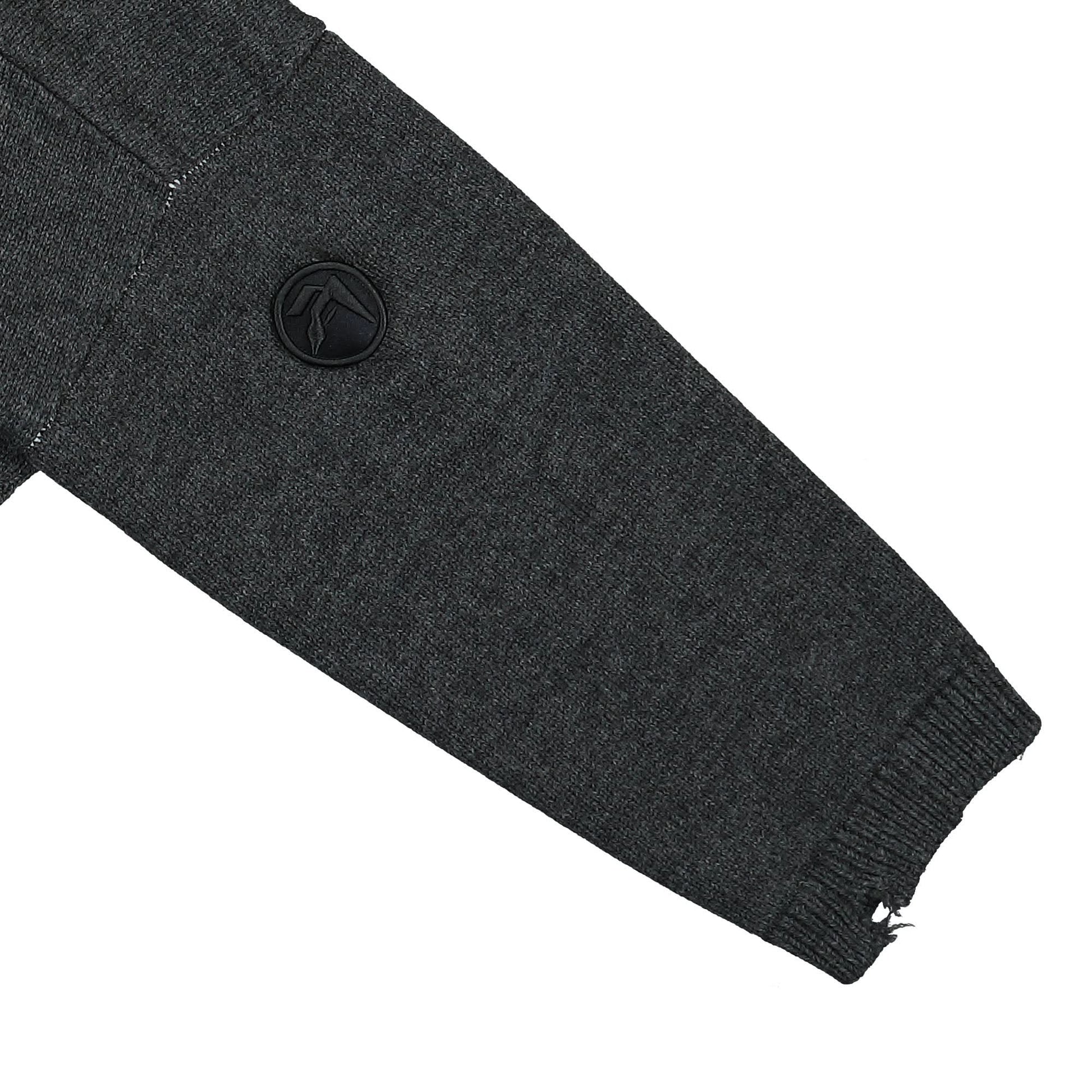 Ambush Felted Knit Zip Cardigan Grey Detail view 4 | Gate