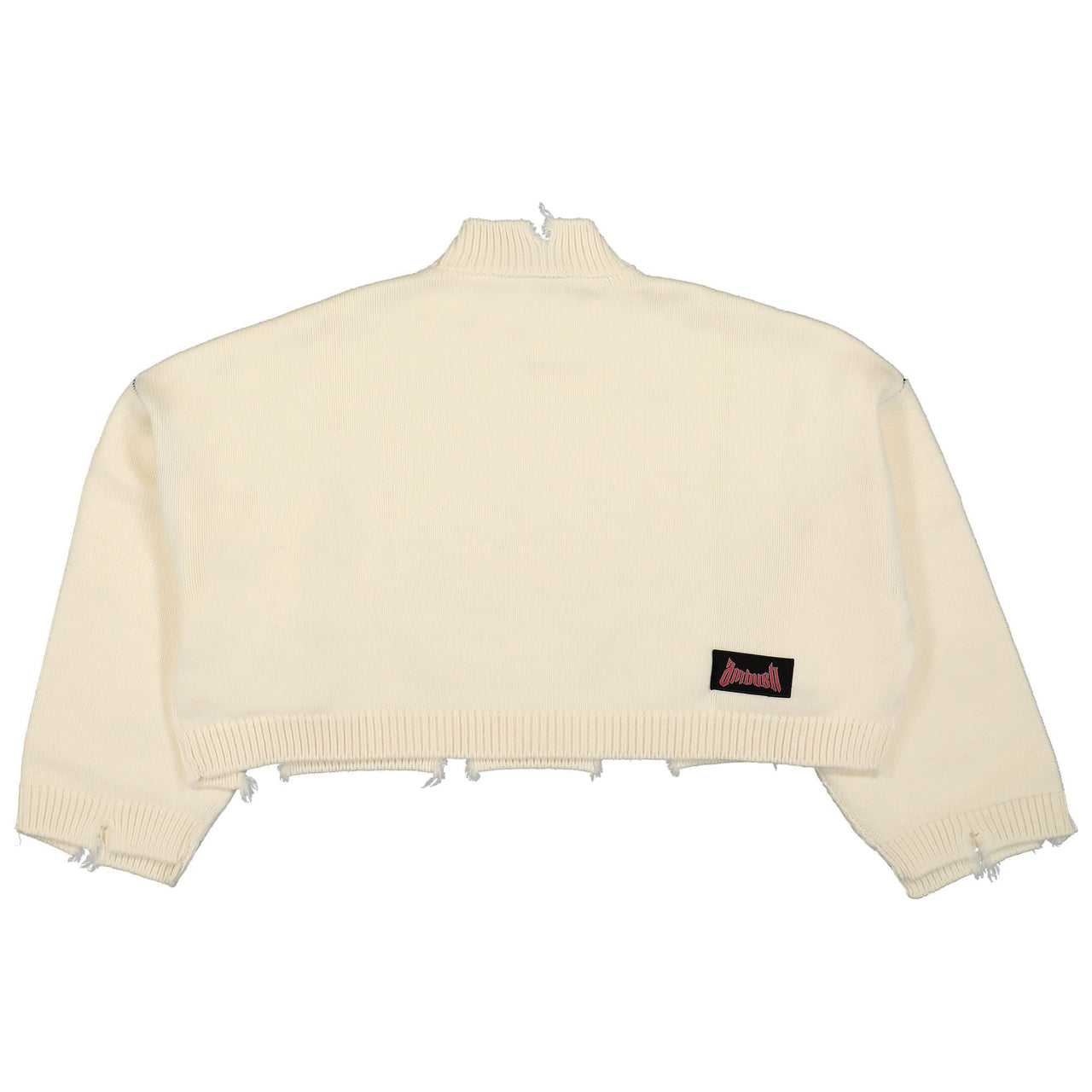 Ambush Felted Knit Cropped Mockneck Beige Detail view 1 | Gate