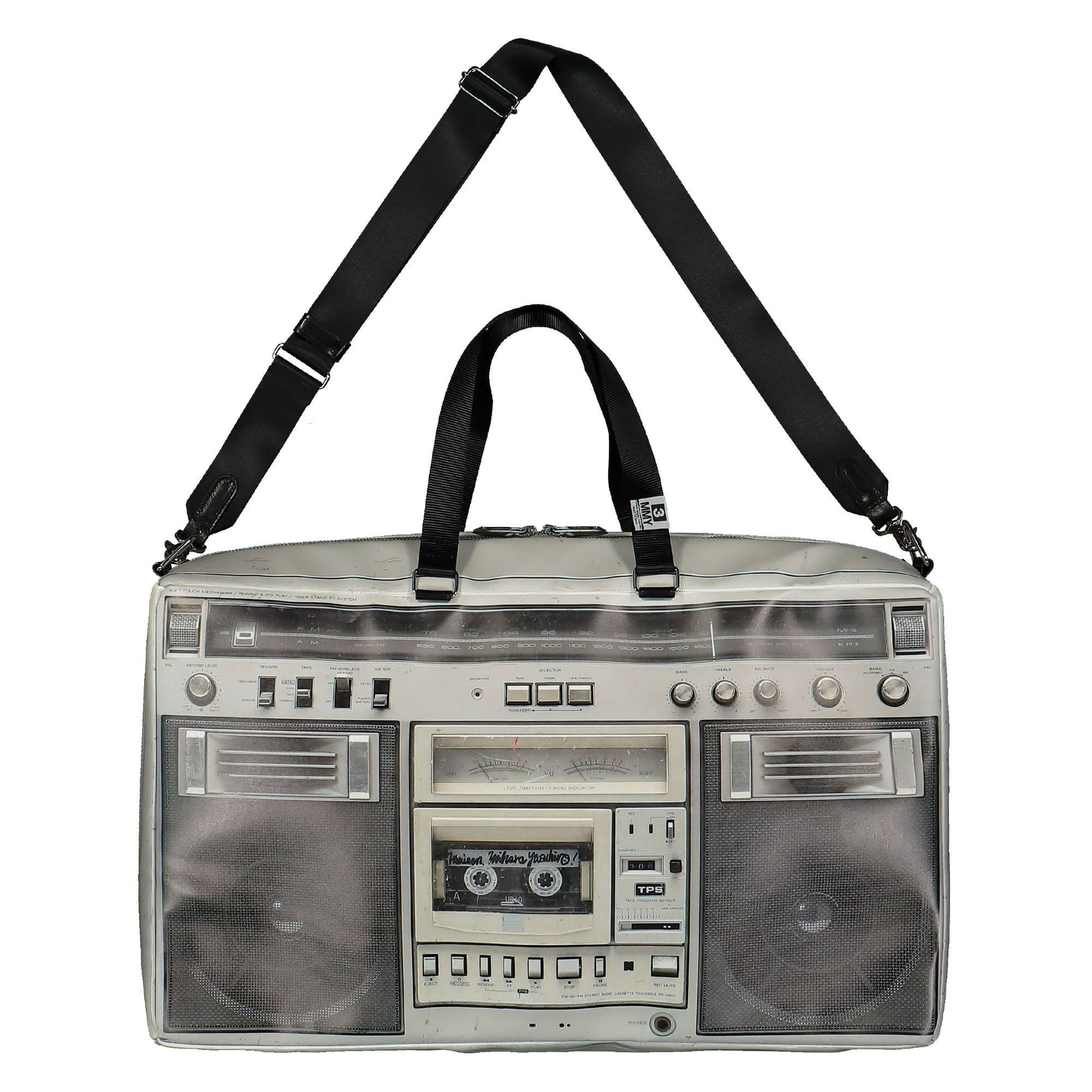 Maison Mihara Yasuhiro Boombox Printed Shoulder Bag Grey Detail view 1 | Gate