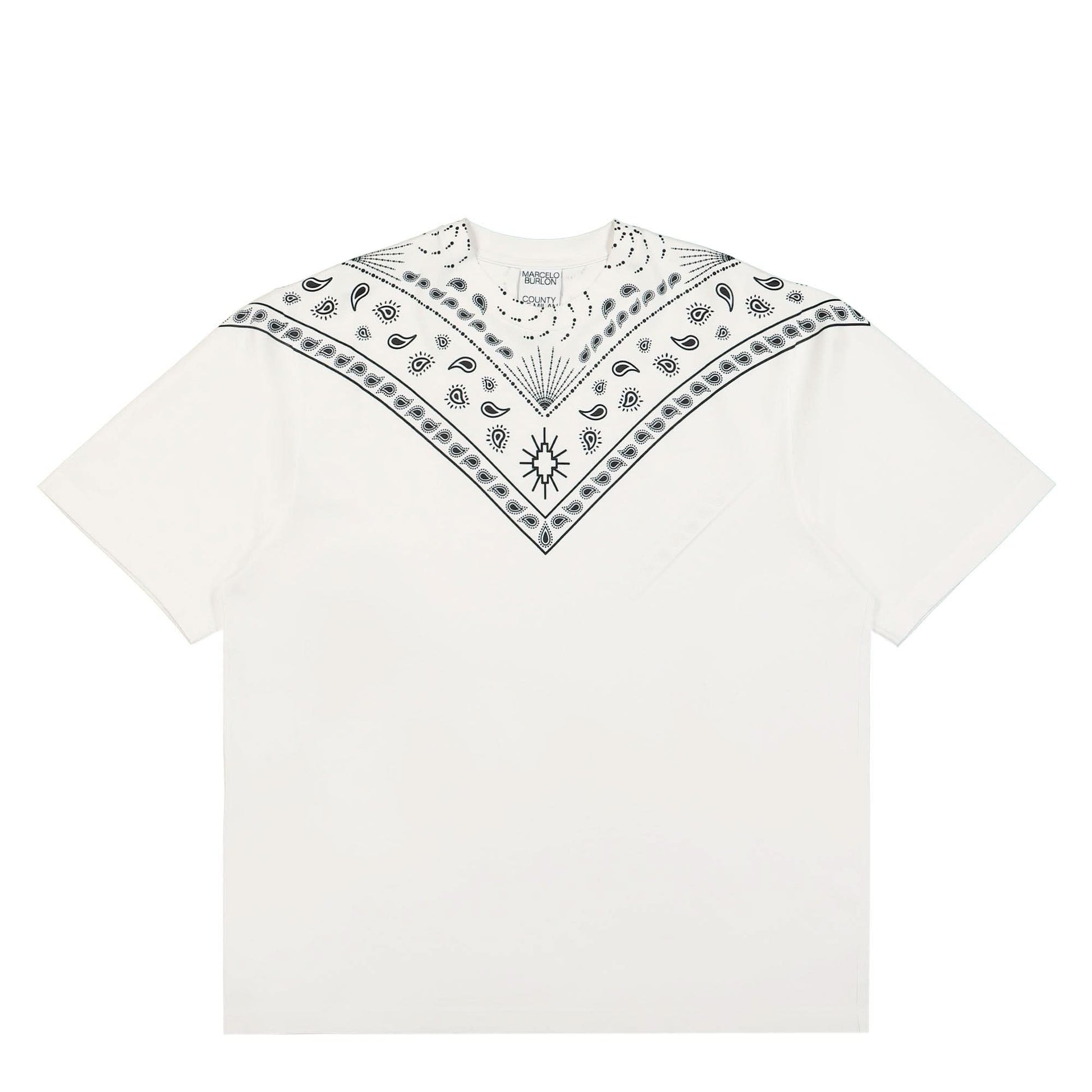 Marcelo Burlon - County of Milan Bandana Over T-Shirt White Detail view 1 | Gate