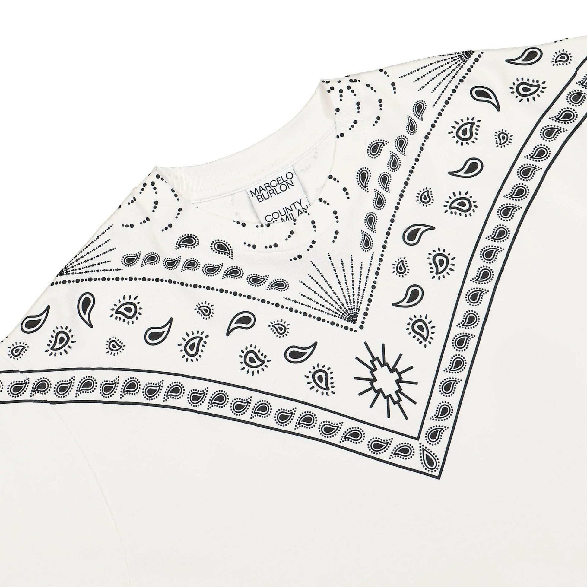 Marcelo Burlon - County of Milan Bandana Over T-Shirt White Detail view 3 | Gate