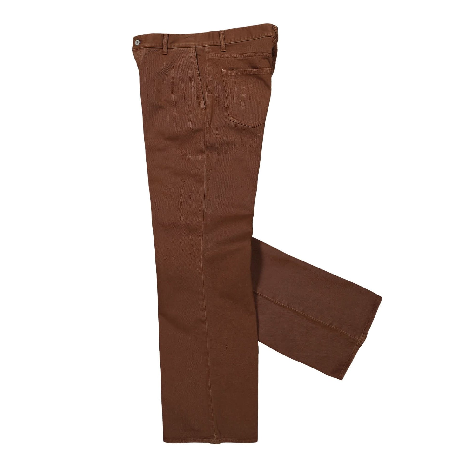 Marcelo Burlon - County of Milan Poster Eye Veg Dyed Flare Pants Brown Detail view 5 | Gate