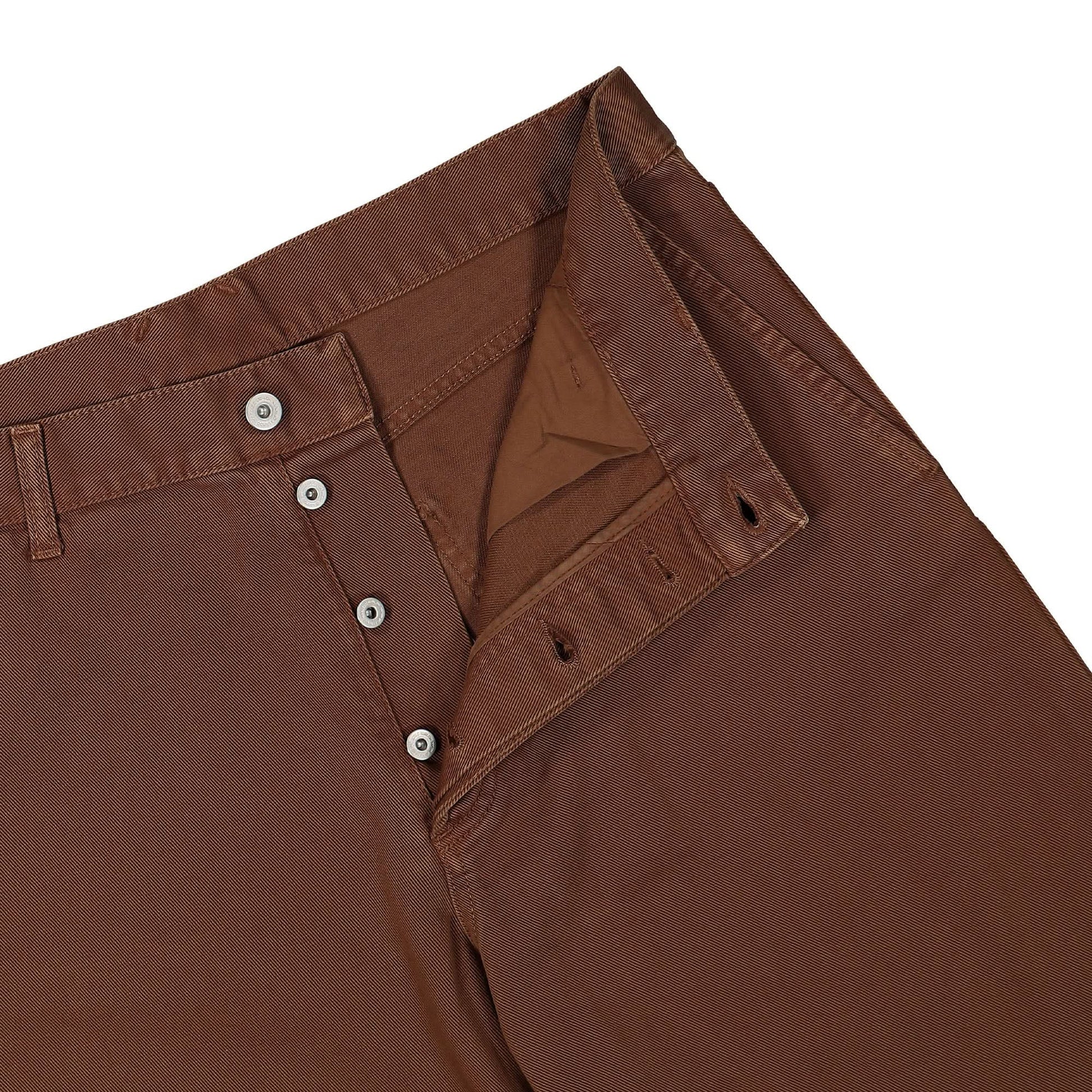 Marcelo Burlon - County of Milan Poster Eye Veg Dyed Flare Pants Brown Detail view 6 | Gate