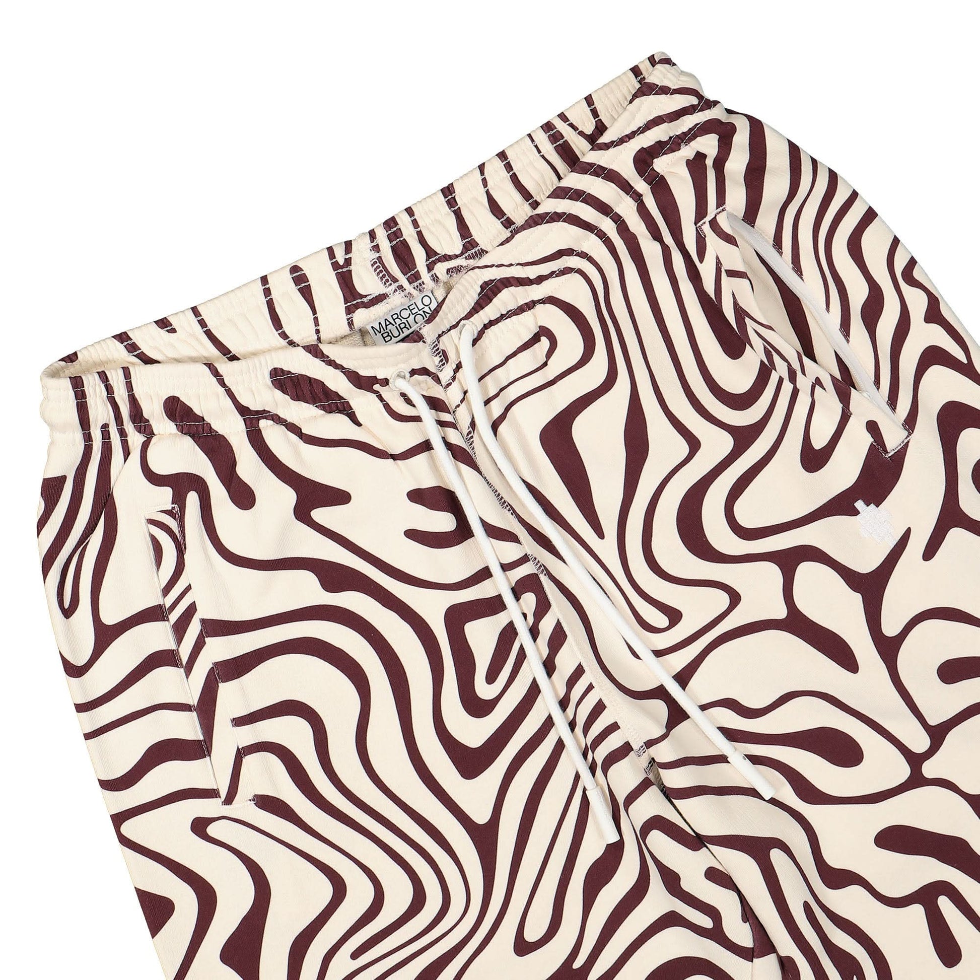 Marcelo Burlon - County of Milan AOP Fluid Relax Sweatpants Beige Detail view 4 | Gate