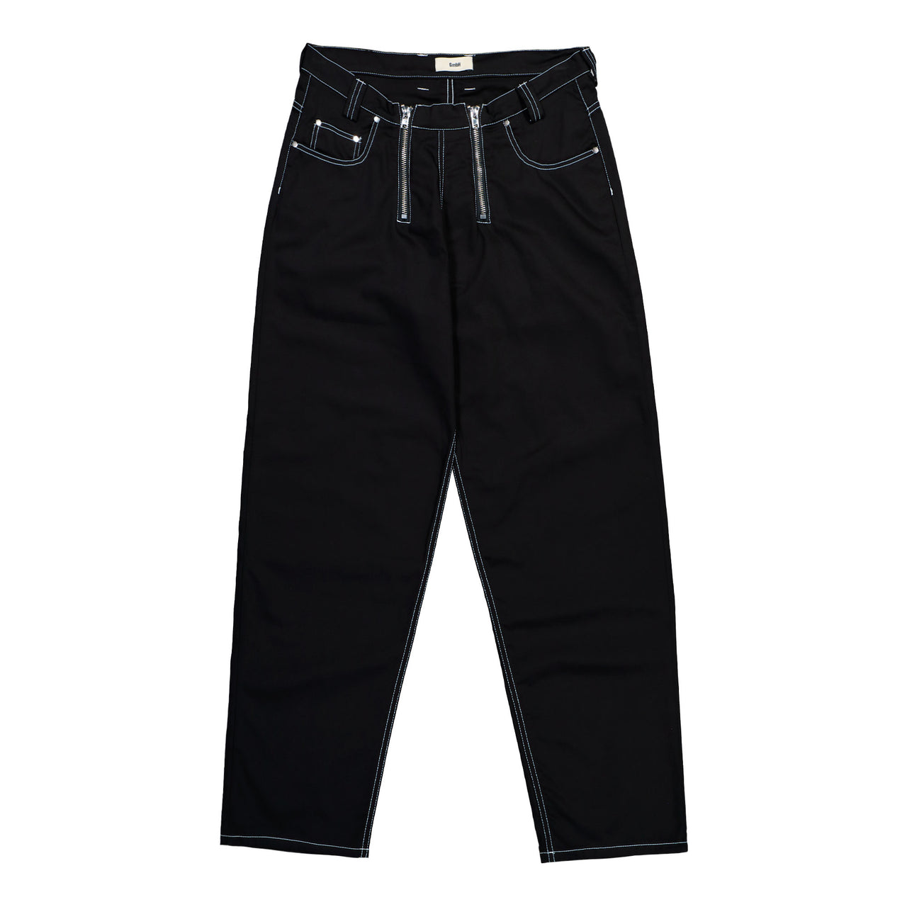 GmbH Wide Leg Trousers With Double Zip Black Pants Cyrus Detail View 1 | GATE