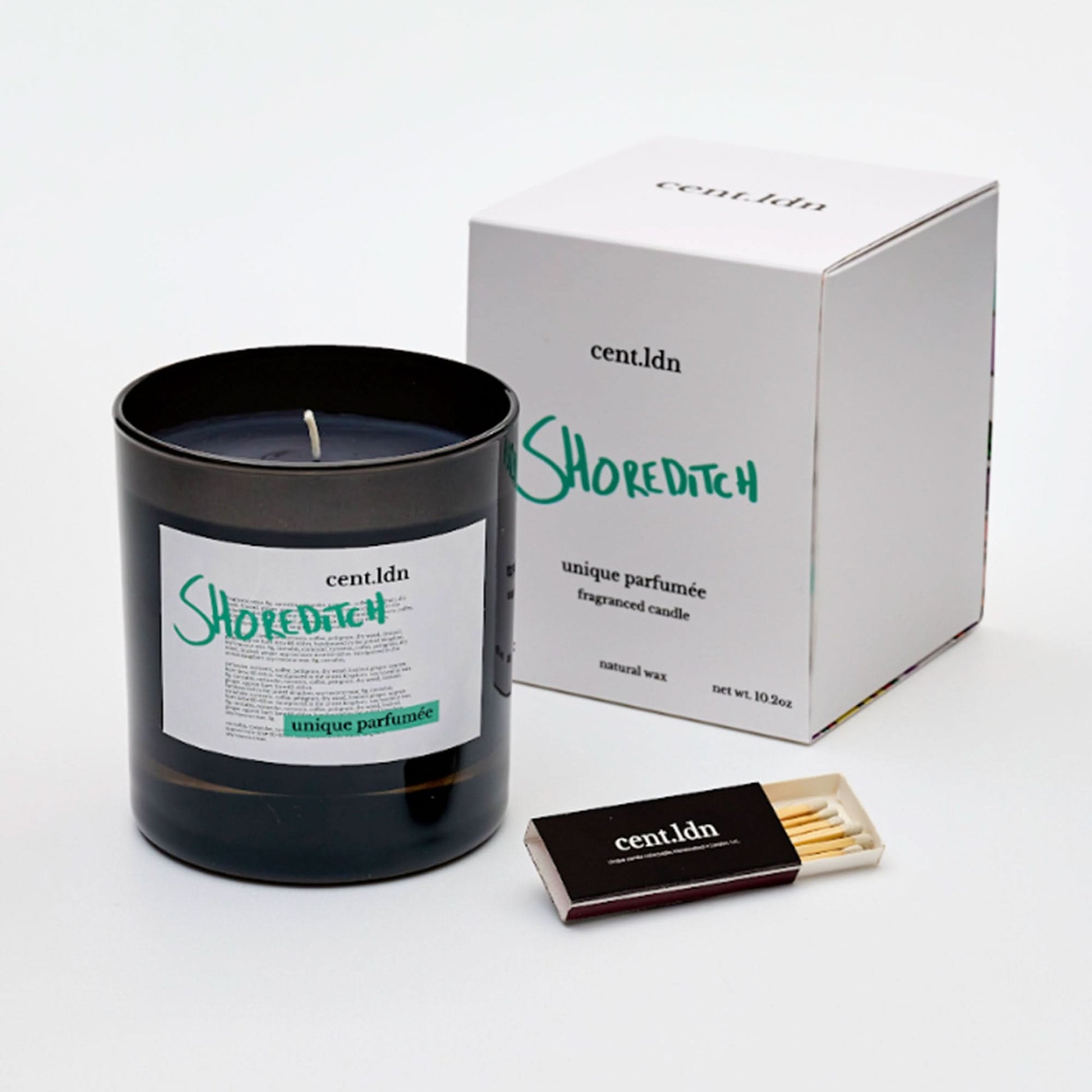 cent.ldn Shoreditch Perfumed Candle Black Detail view 2 | Gate