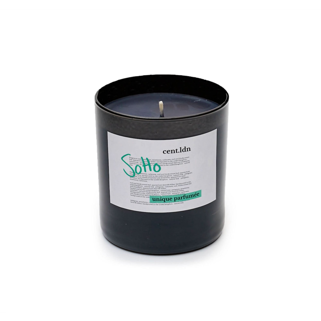 cent.ldn Soho Perfumed Candle Black Detail view 1 | Gate