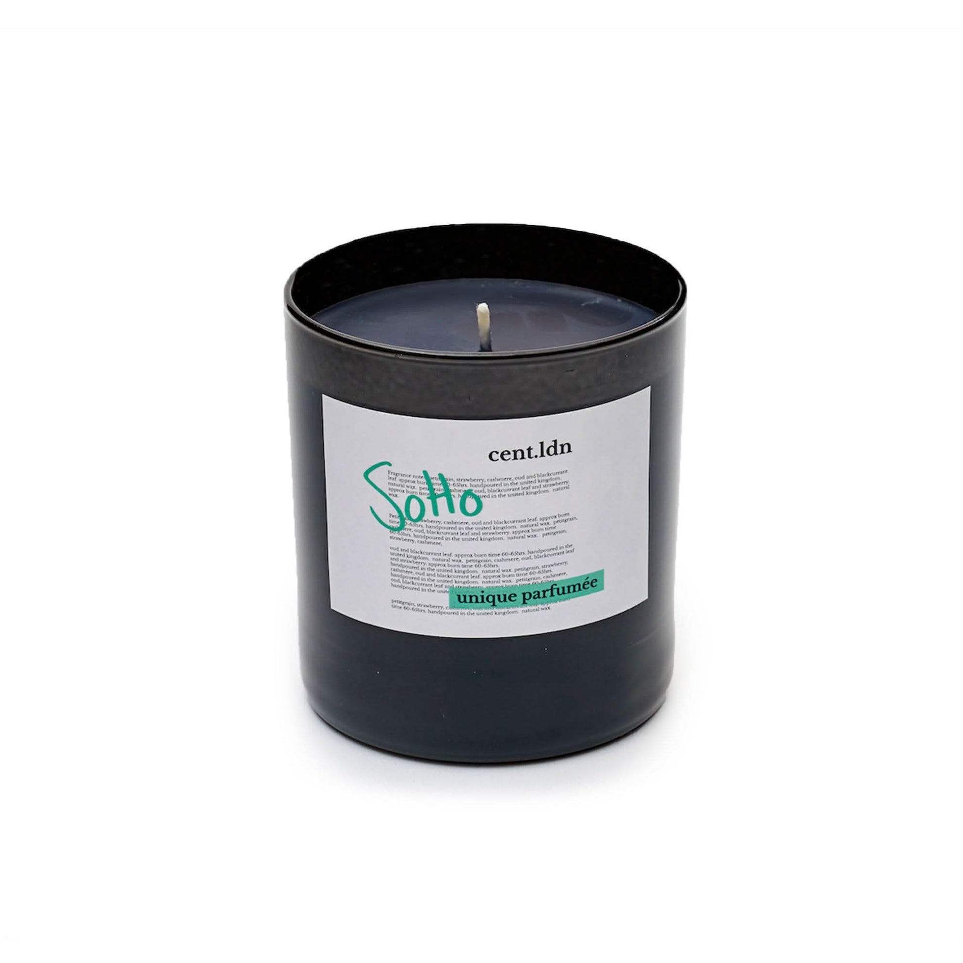 cent.ldn Soho Perfumed Candle Black Detail view 1 | Gate