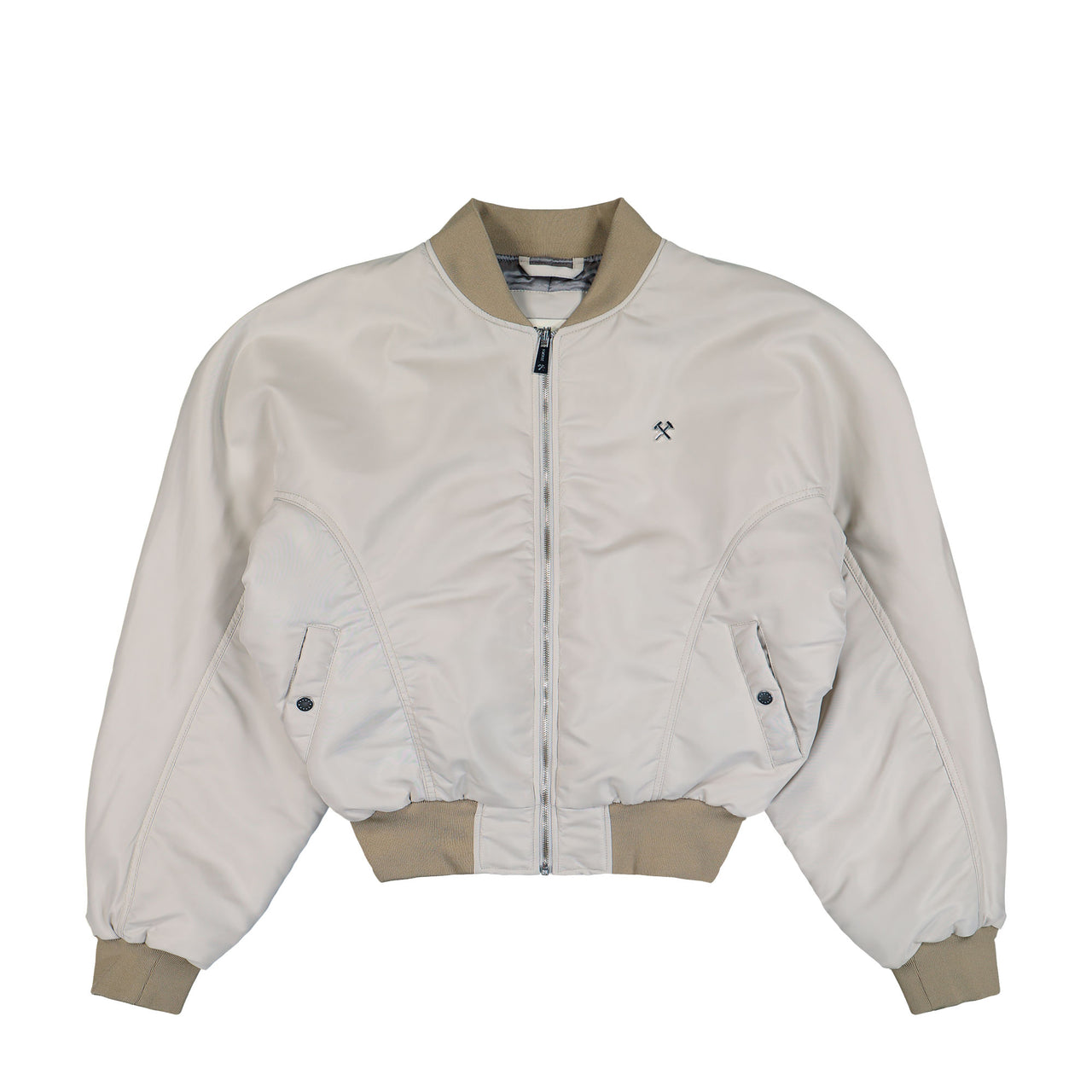 GmbH Bomber Jacket Light Grey Jackets Charles Detail View 1 | GATE