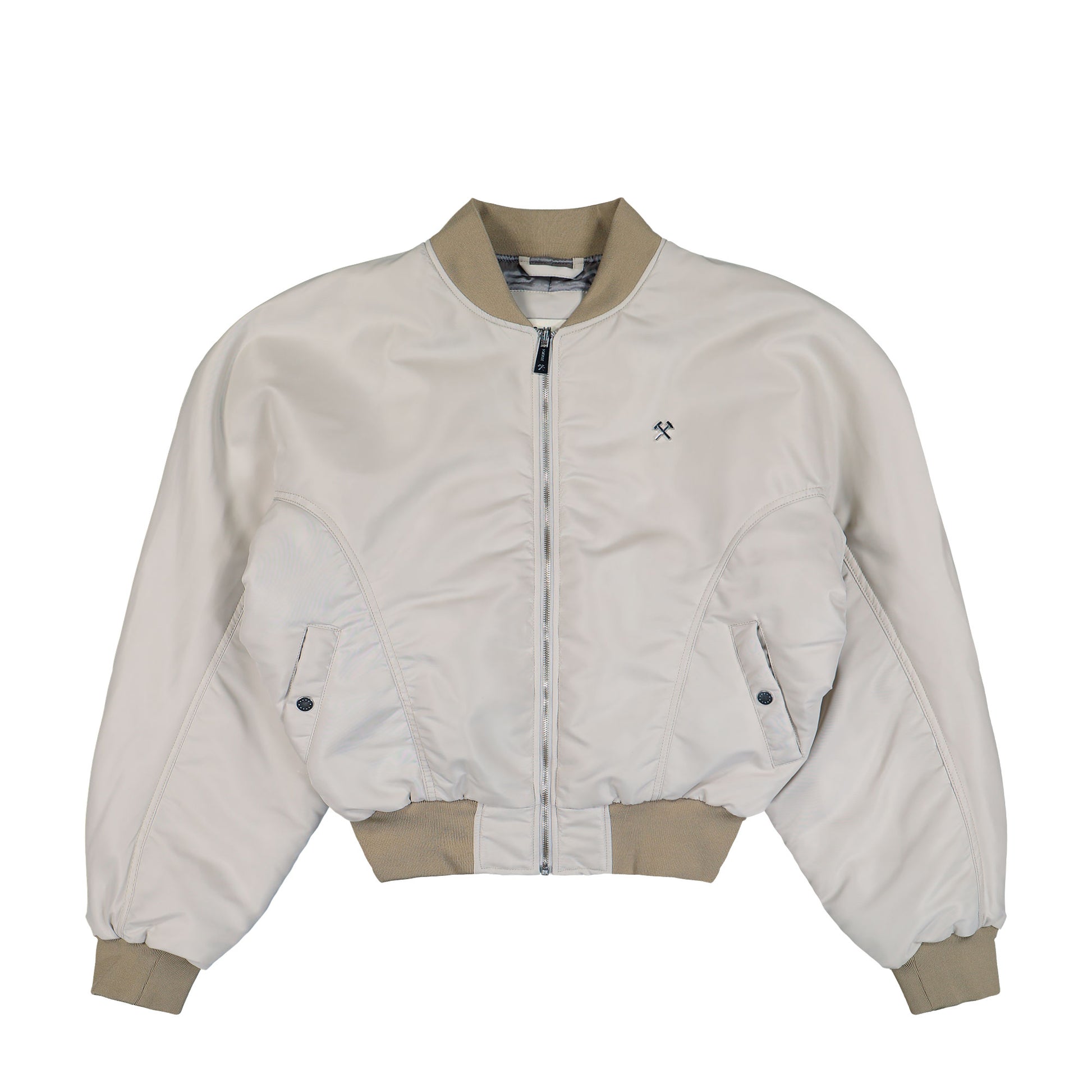 GmbH Bomber Jacket Light Grey Jackets Charles Detail View 1 | GATE