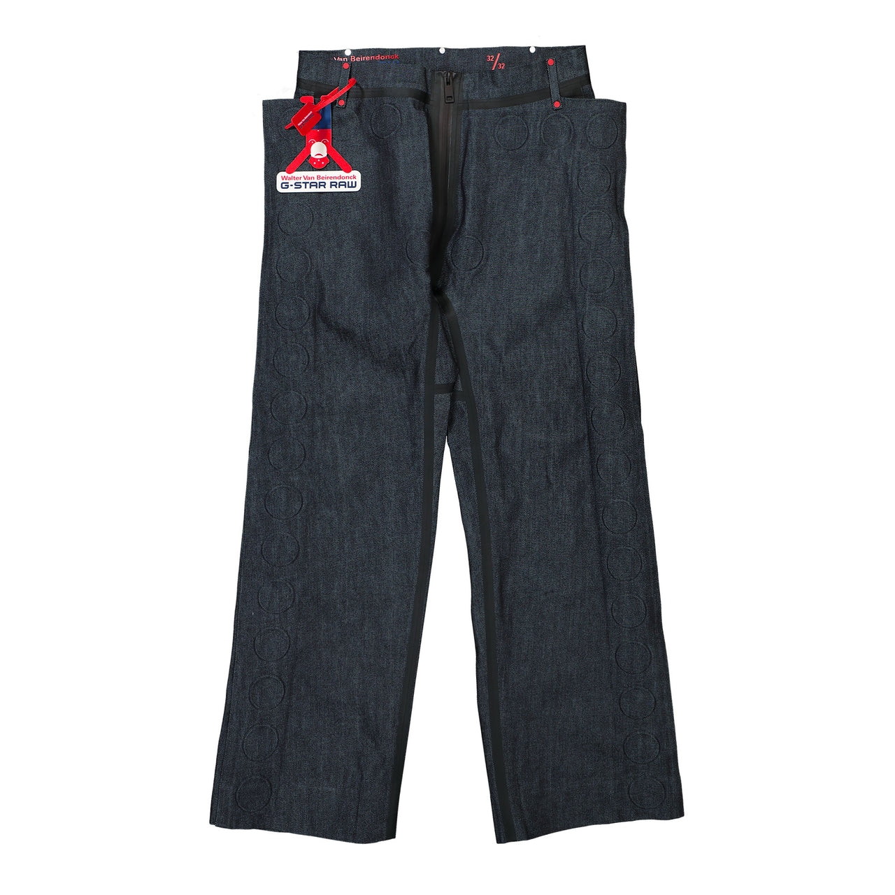 Walter Van Beirendonck Square Jeans With Balls Blue Detail view 1 | Gate