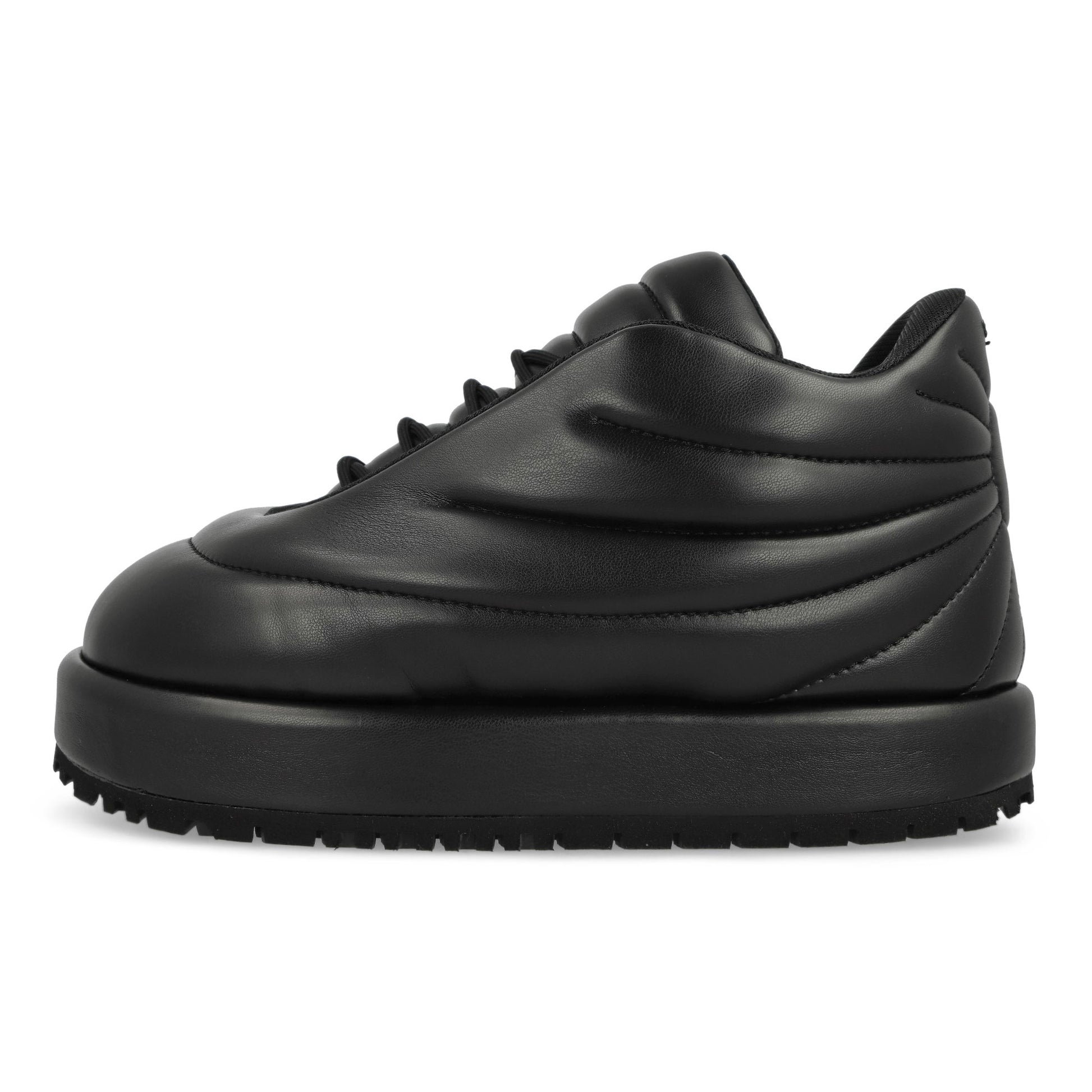 PDF Lace Up Embroidery Nuvola - Pluto Leather Black Sneaker Detail view 1 | Gate