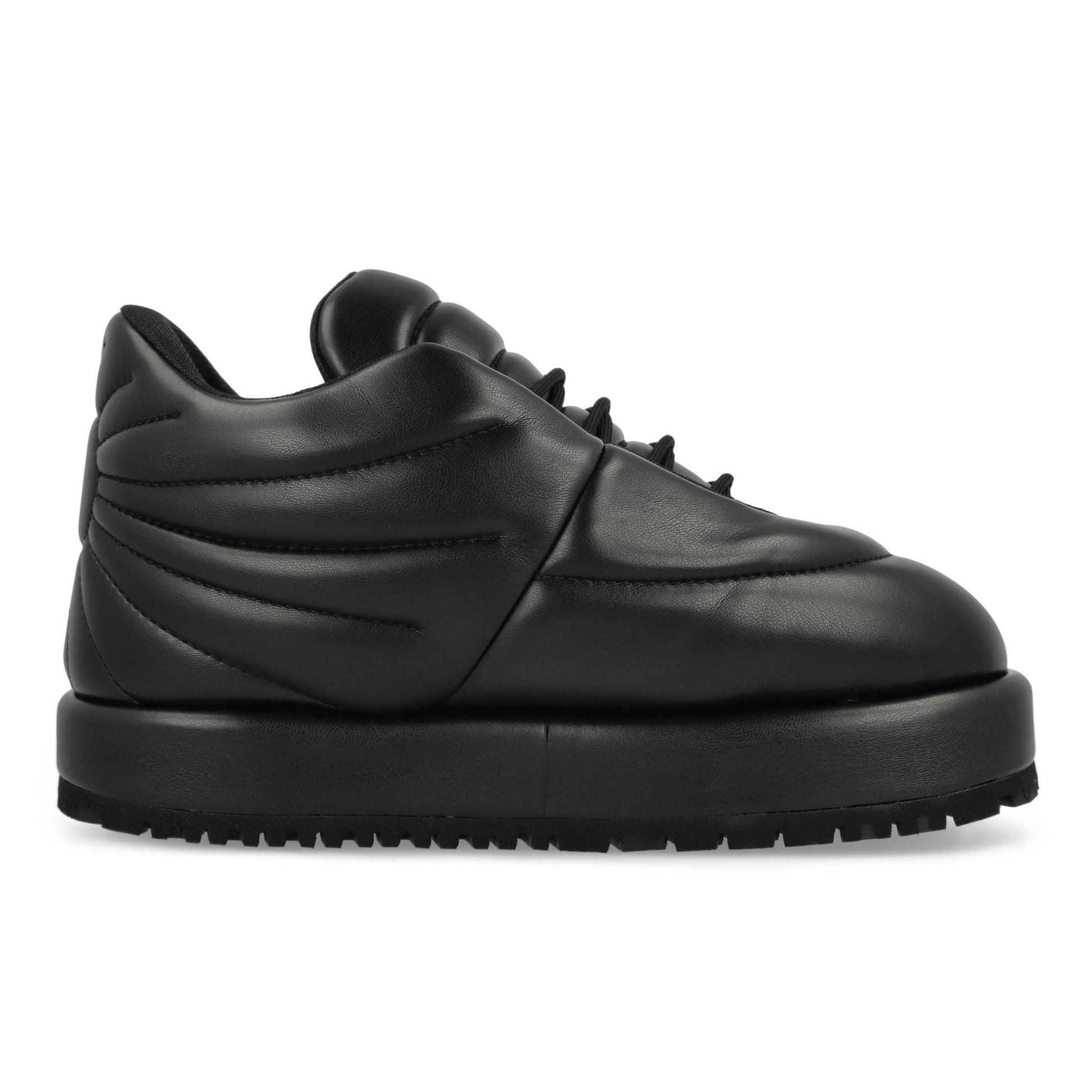 PDF Lace Up Embroidery Nuvola - Pluto Leather Black Sneaker Detail view 2 | Gate