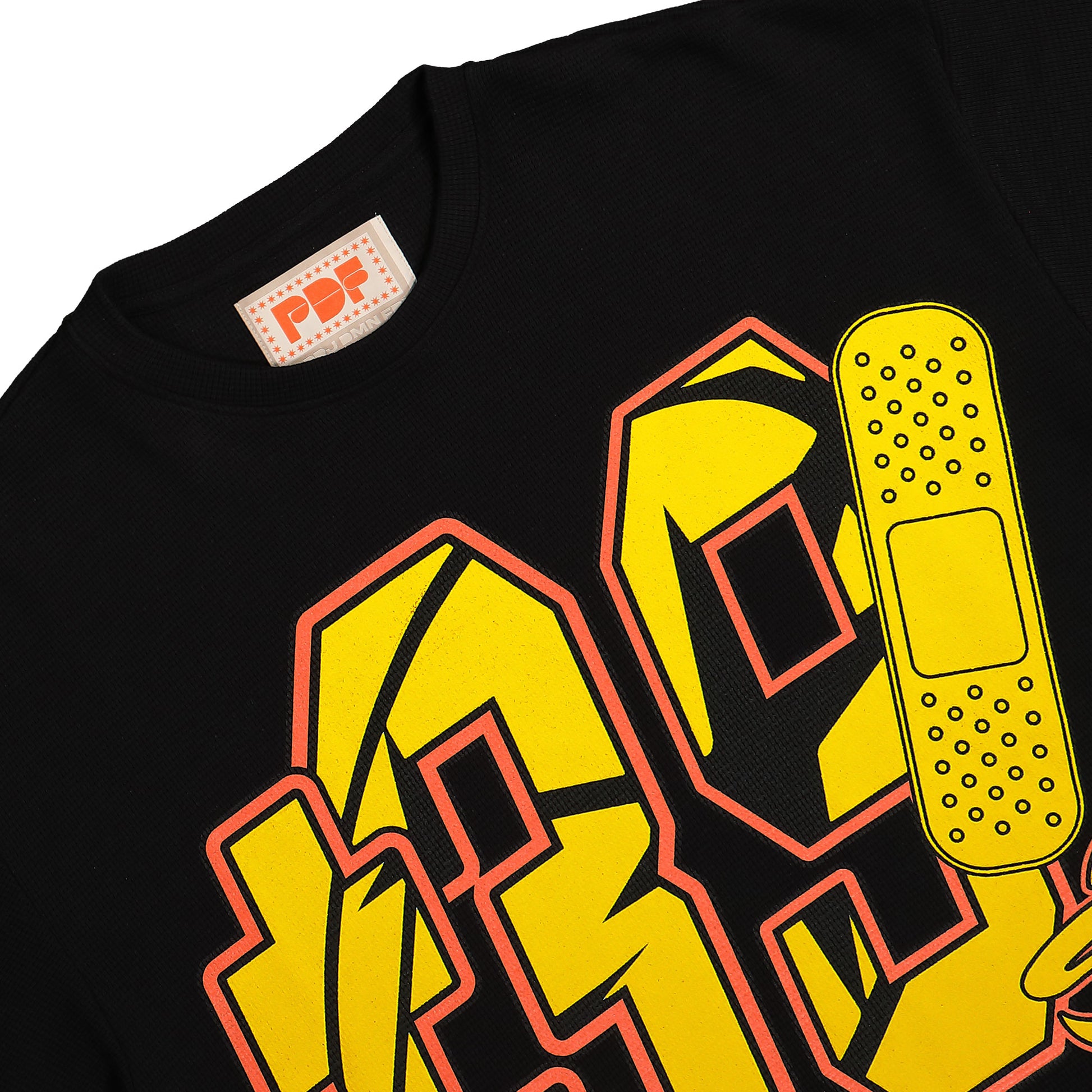 PDF 39 Waffle Tee Black Detail view 4 | Gate