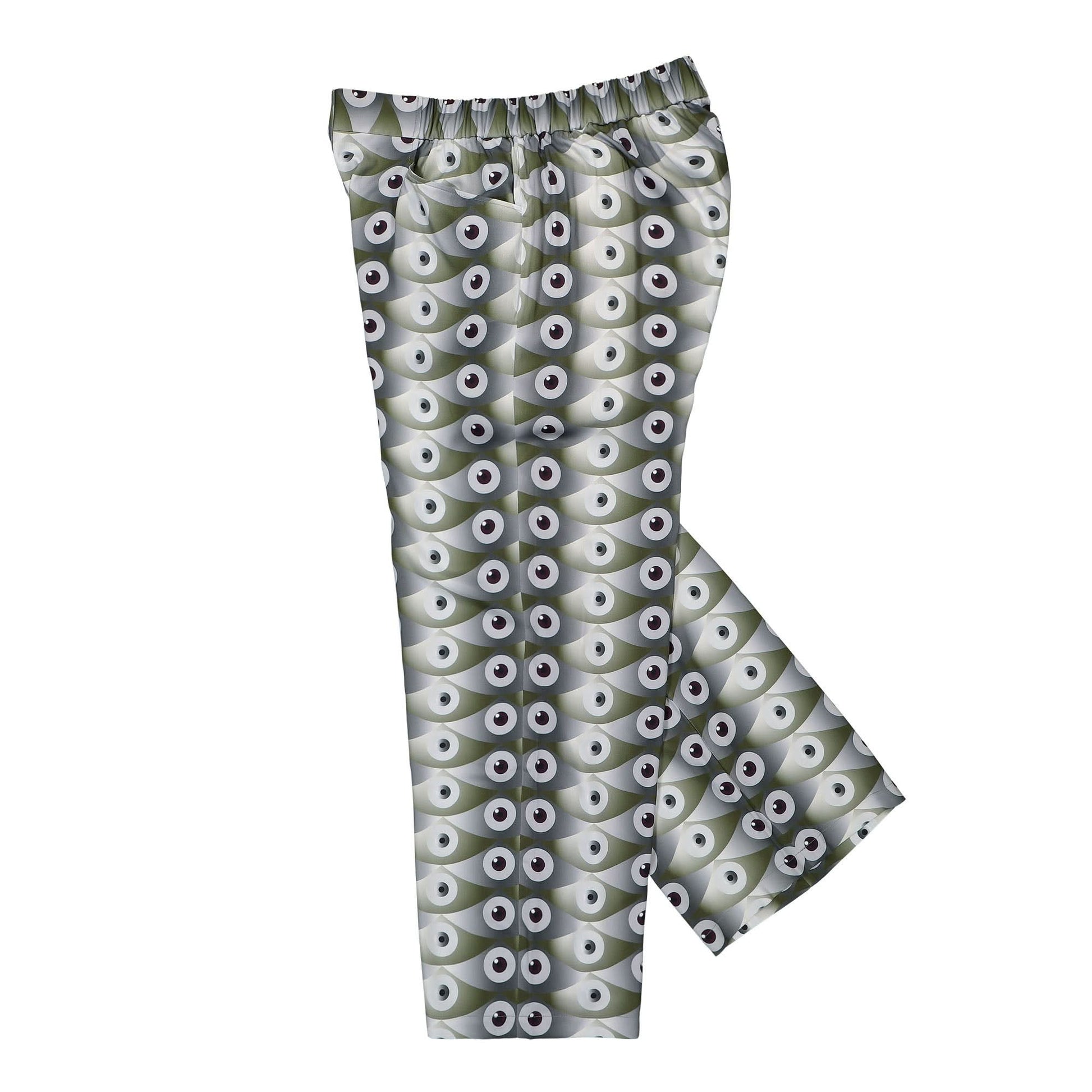 GmbH Dogu Eye Print Wide Leg Trousers With Eye Print Multicolor Detail view 3 | Gate