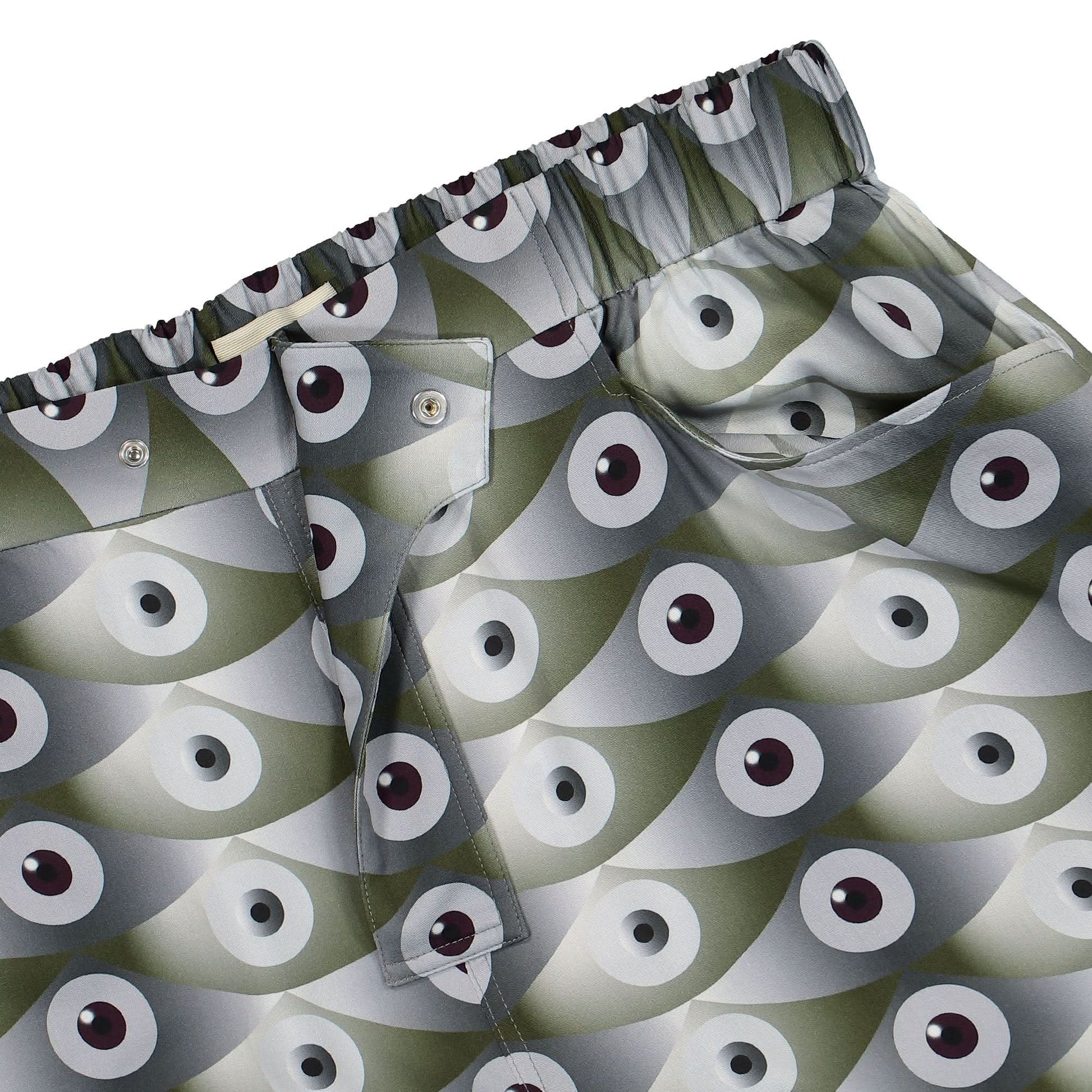GmbH Dogu Eye Print Wide Leg Trousers With Eye Print Multicolor Detail view 4 | Gate