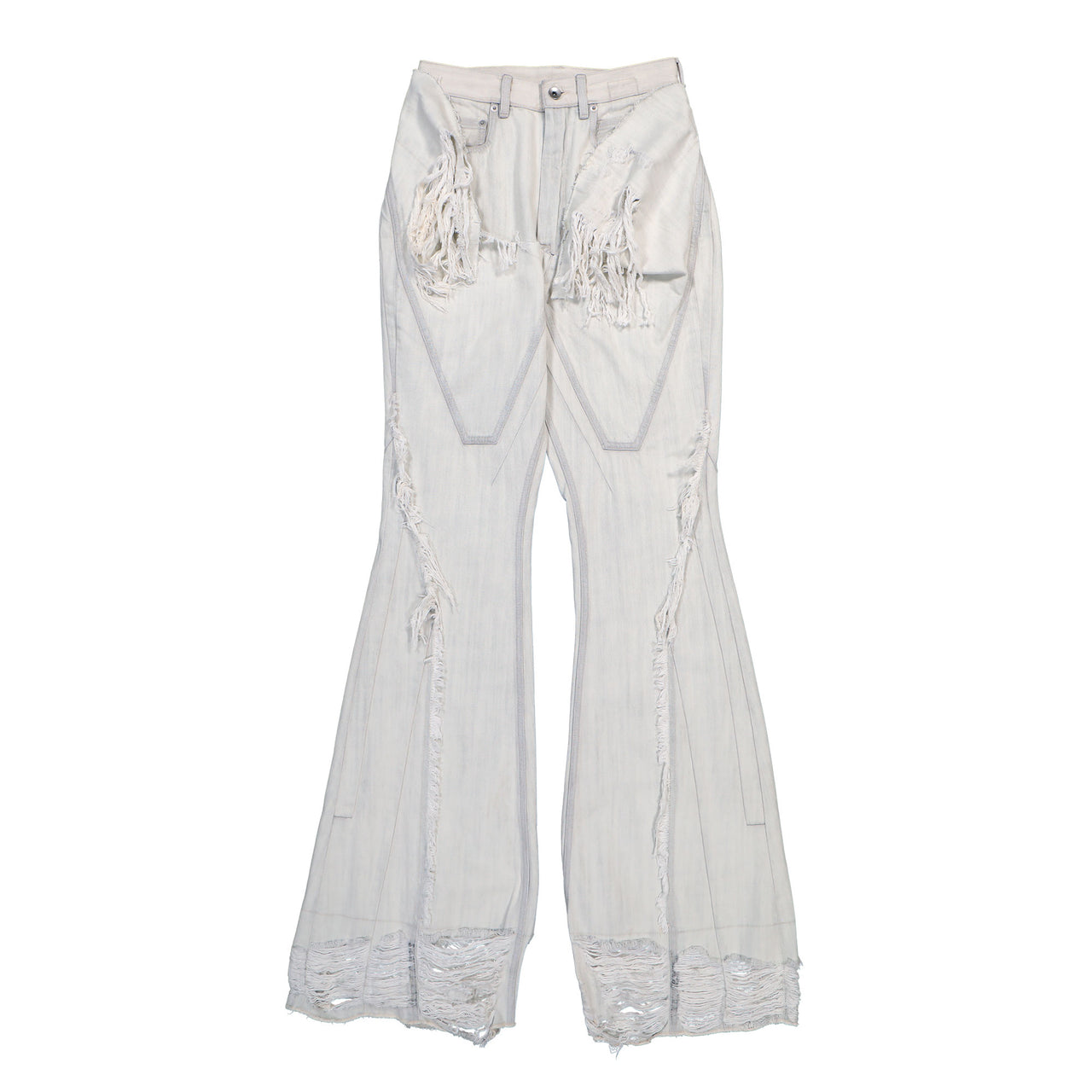 Rick Owens DRKSHDW Slivered Bootcut Milk Wash Denim Pant DS01F4304 DMWSH 51 Detail View 1 | GATE