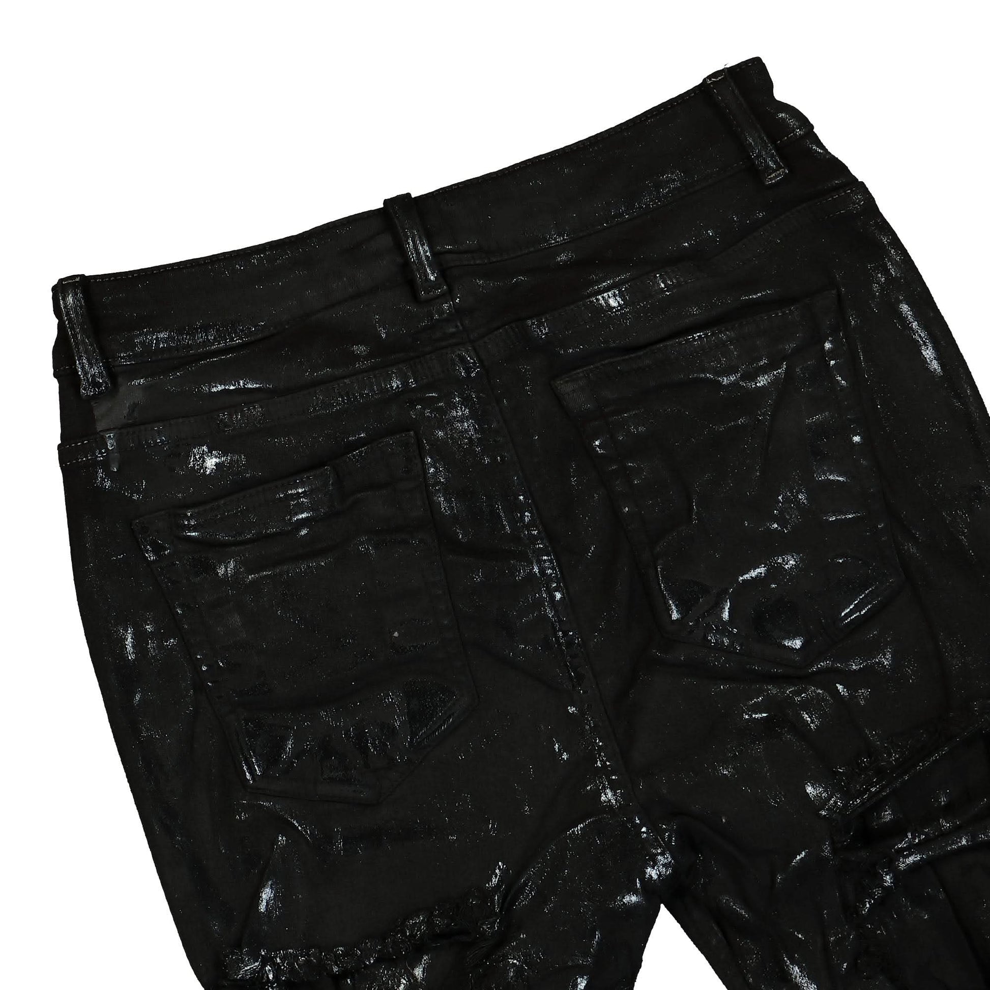 Rick Owens Detroit Cut Denim Pants Black Detail view 5 | Gate