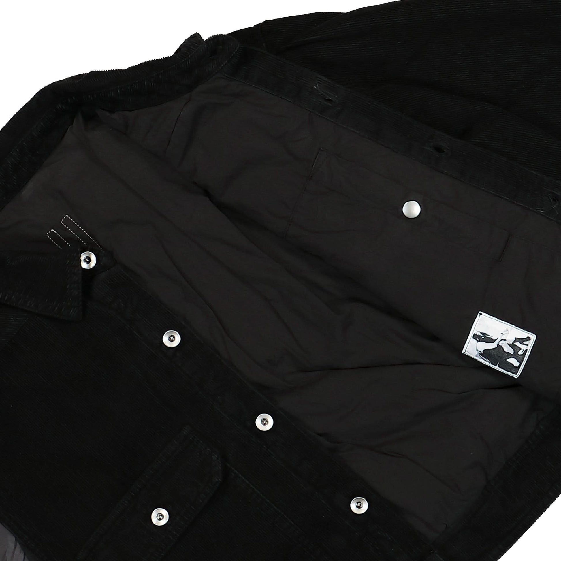 Rick Owens Cape Sleeve Cropped Outershirt Black Detail view 4 | Gate