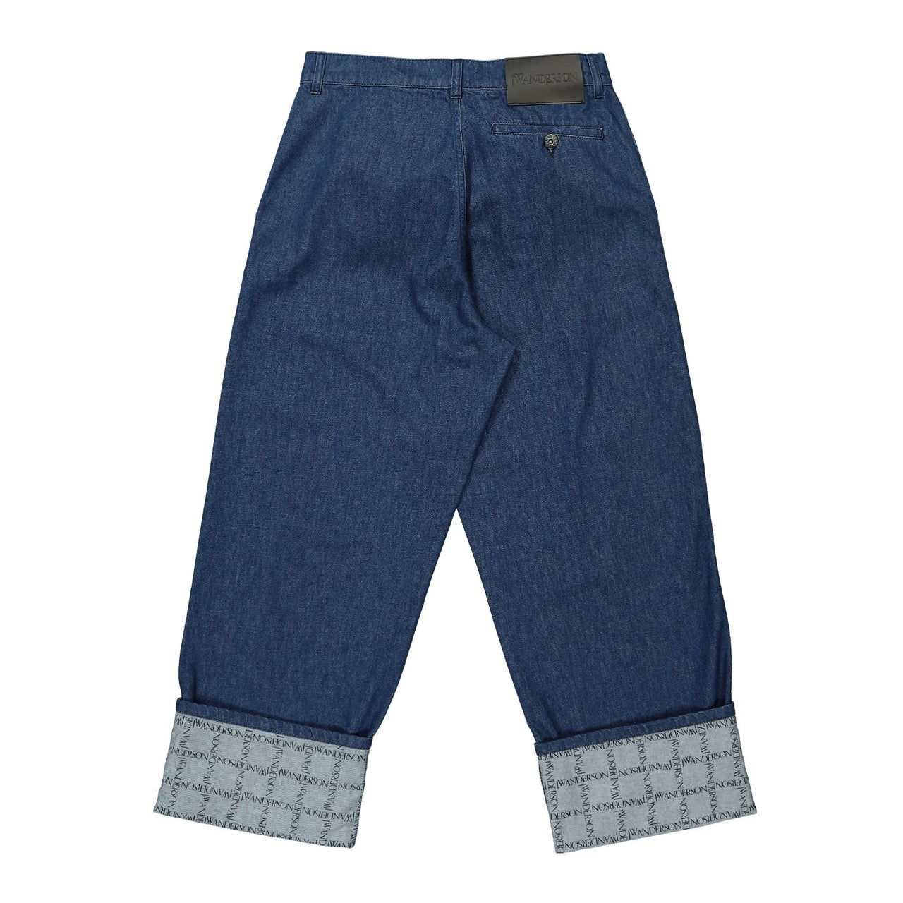 JW Anderson Logo Grid Turn Up Workwear Jeans Blue Detail view 1 | Gate