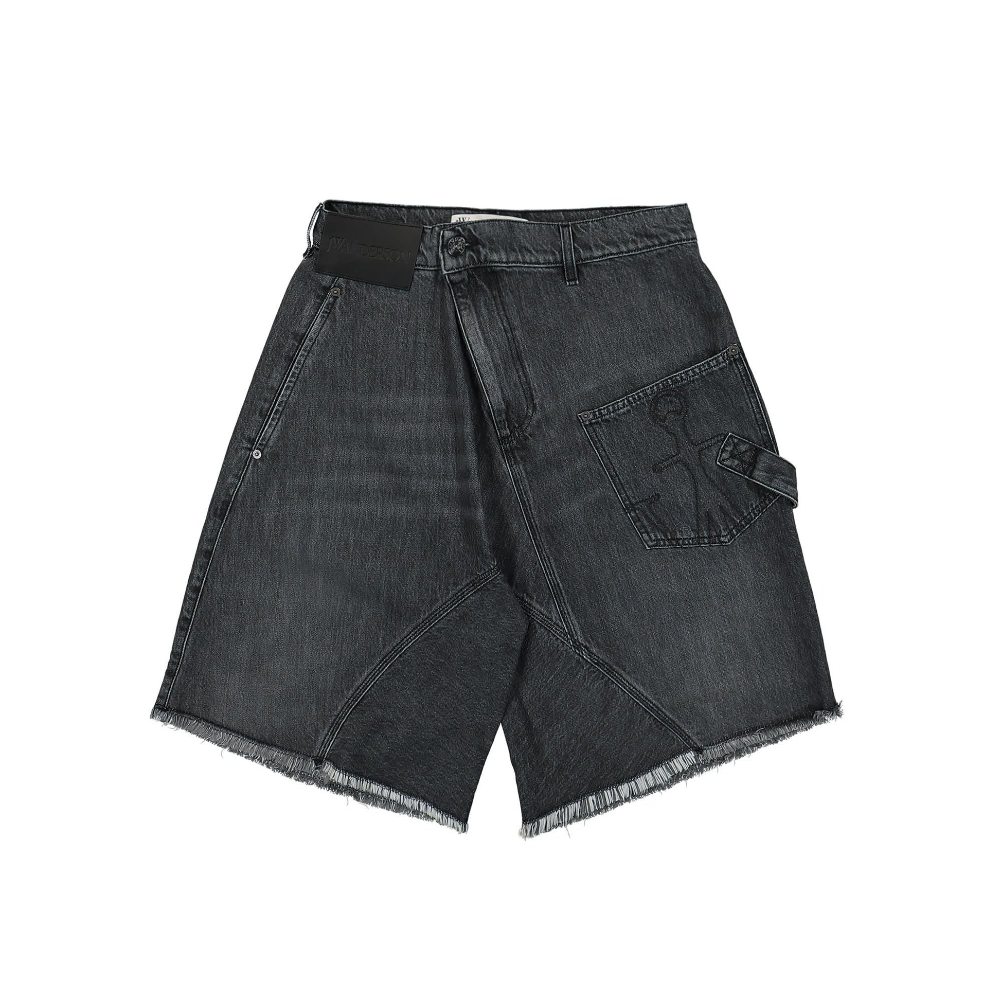 JW Anderson Twisted Workwear Shorts Grey Detail view 1 | Gate
