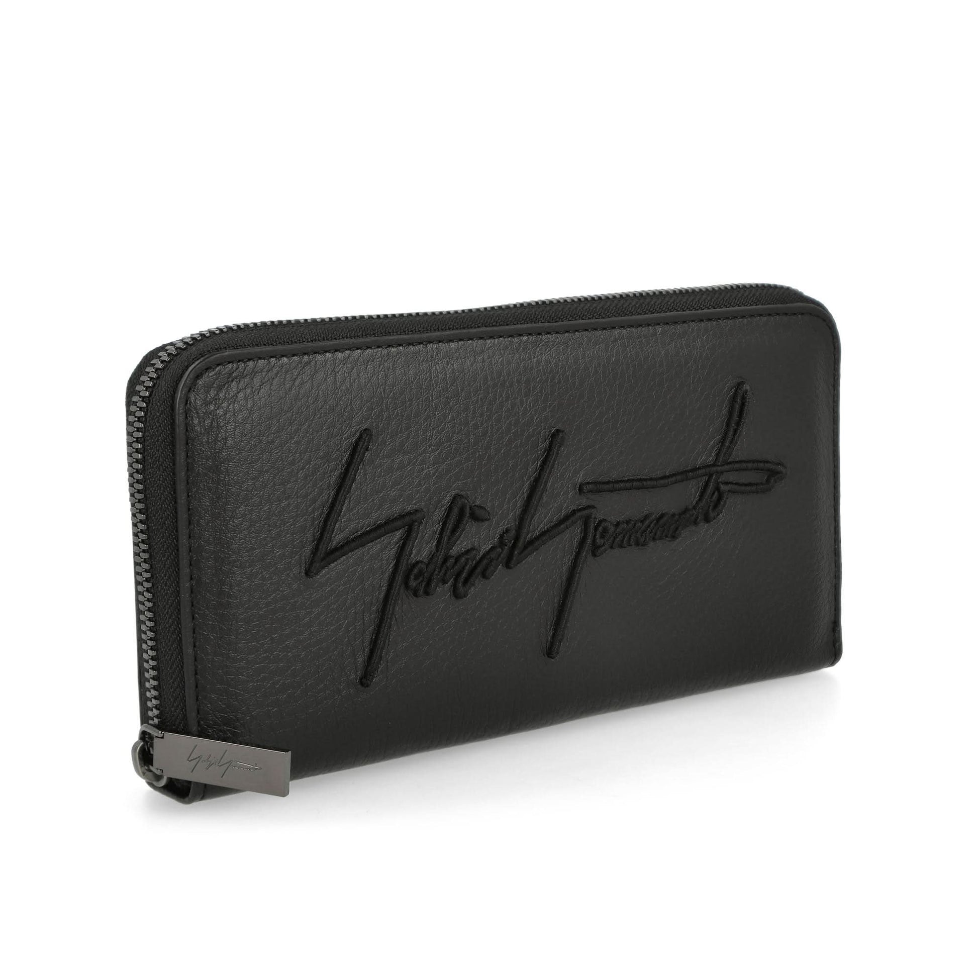 Yohji Yamamoto "Discord" YY Round Zipper Wallet Black Detail view 3 | Gate