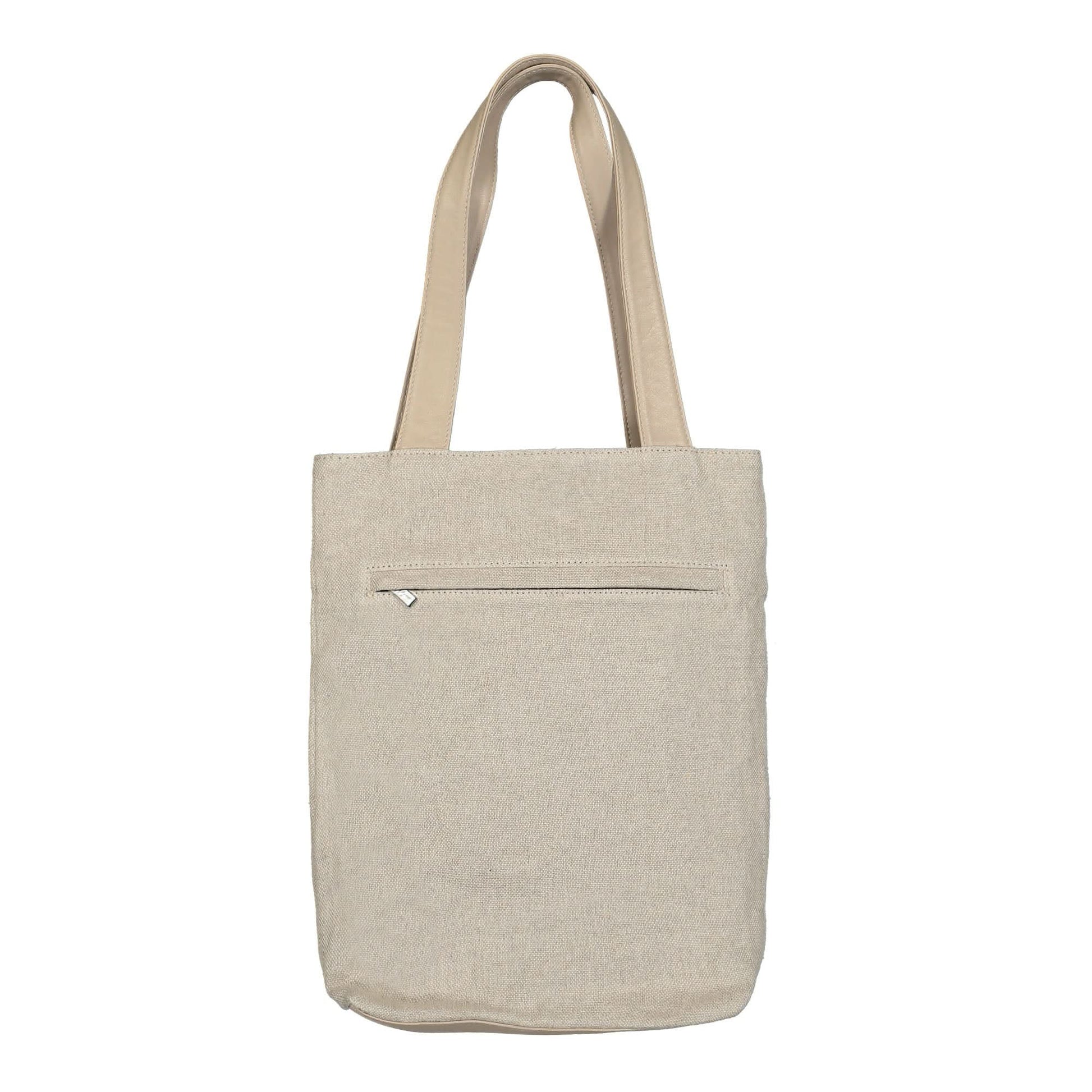 Yohji Yamamoto "Discord" Crasp Tote S Beige Detail view 2 | Gate