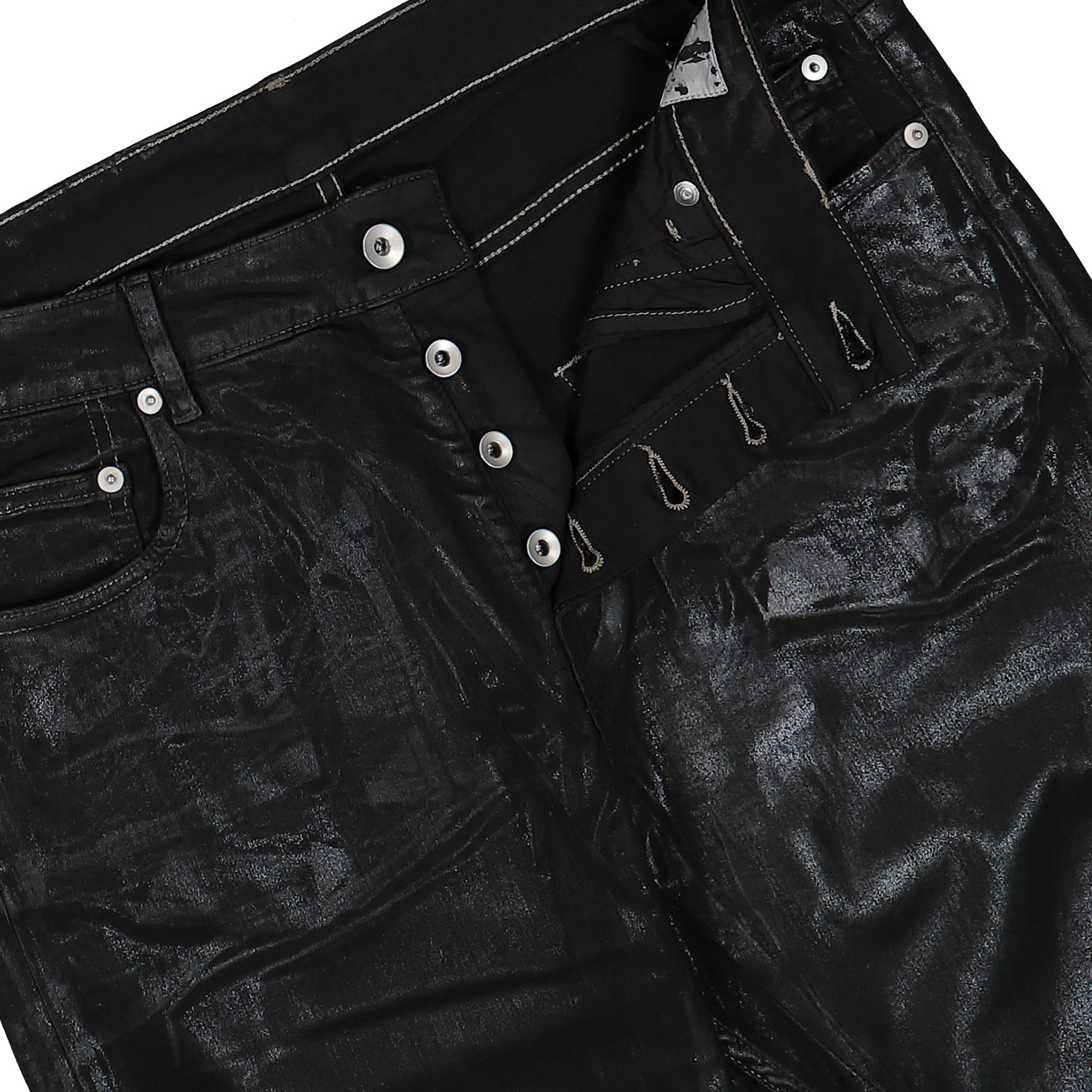 Rick Owens Detroit Cut Pants Black Detail view 4 | Gate