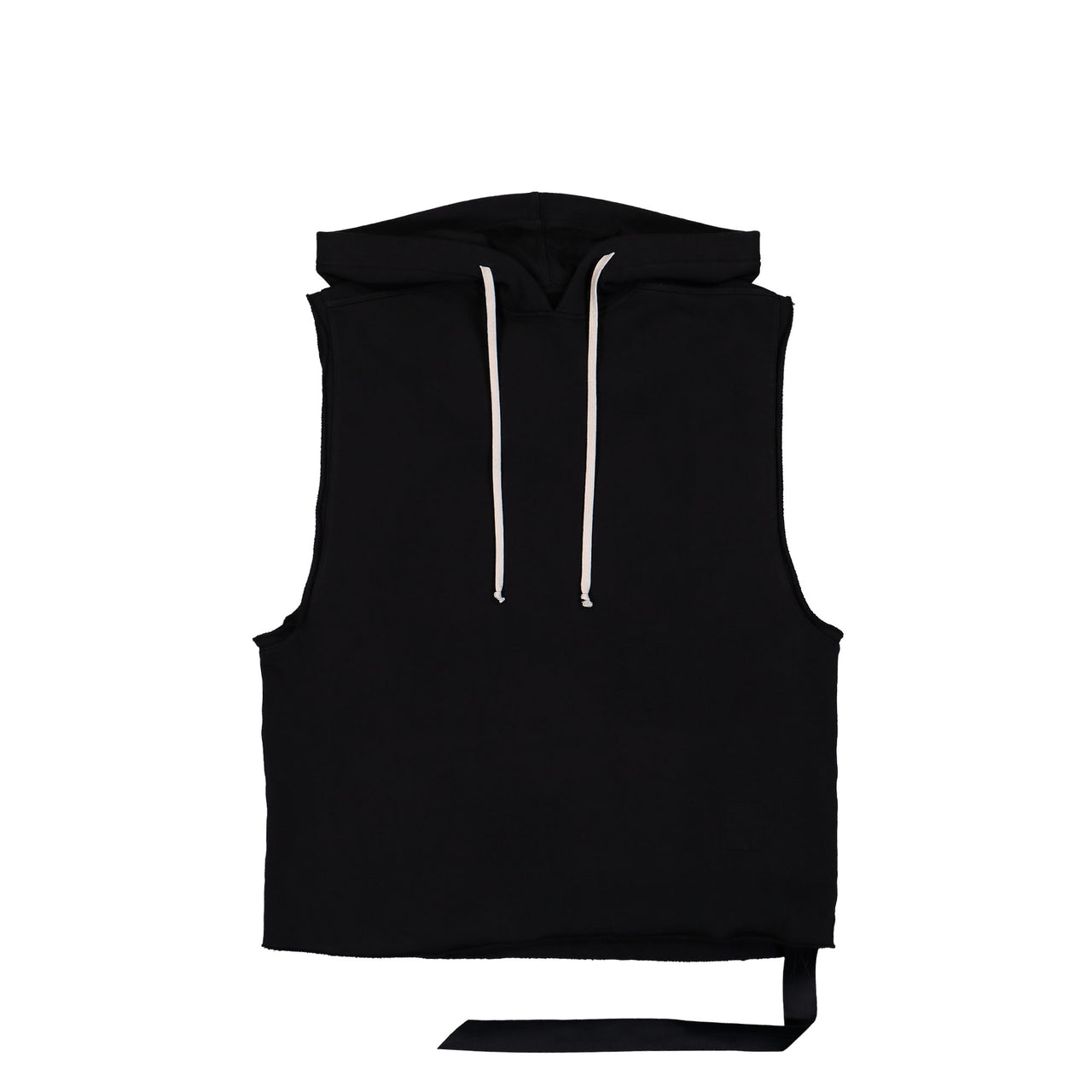 Rick Owens DRKSHDW Hooded Tunic Black Tank Top DU01F4165 FP 09 Detail View 1 | GATE