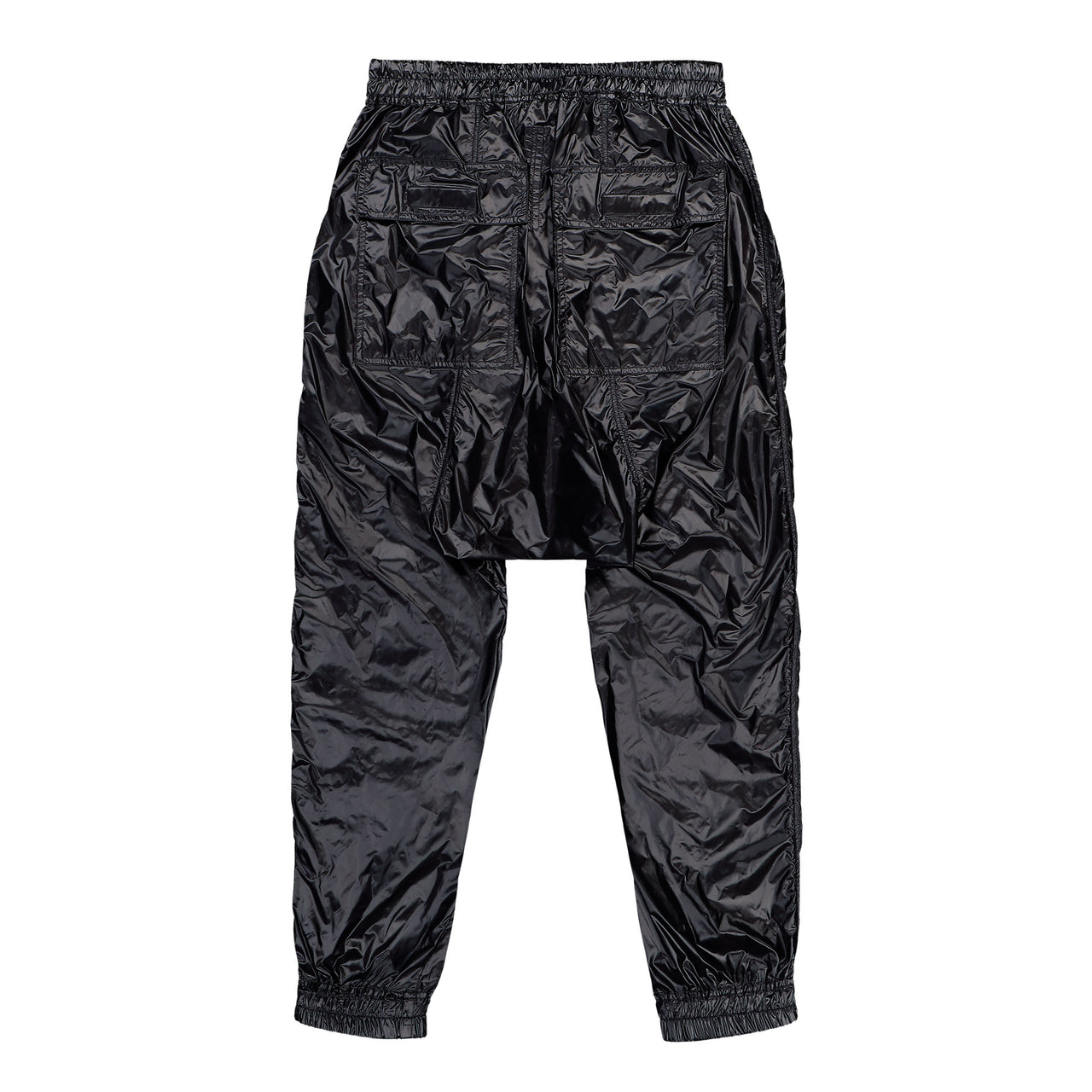 Rick Owens DRKSHDW Prisoner Drawstring Black Track Pants DU01F4395 NPS 09 Detail View 1 | GATE