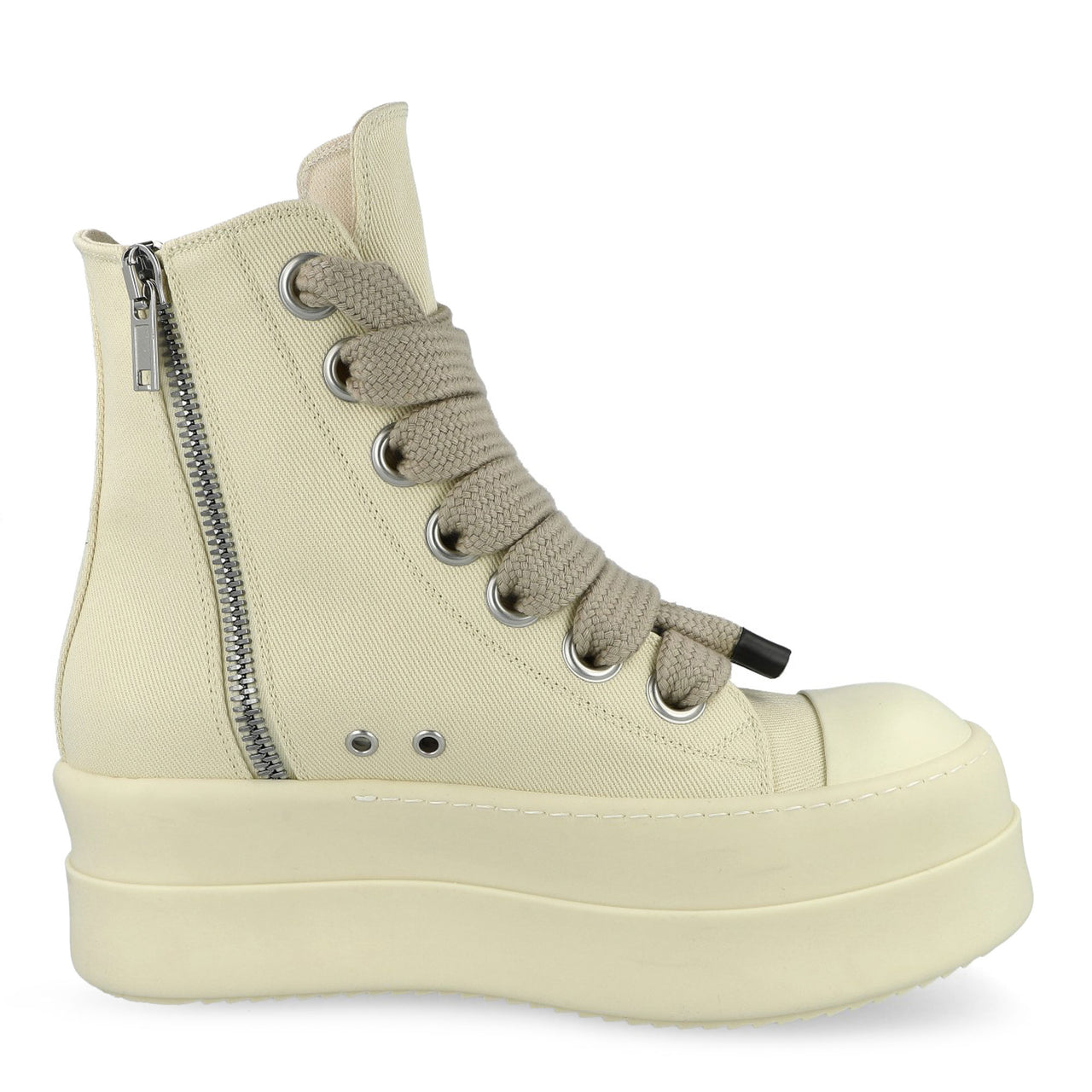 Rick Owens DRKSHDW Mega Bumper Jumbolace Sneaks Milk / Milk / Milk Sneaker Boots DU01F4850 DOW2 1111 Detail View 1 | GATE