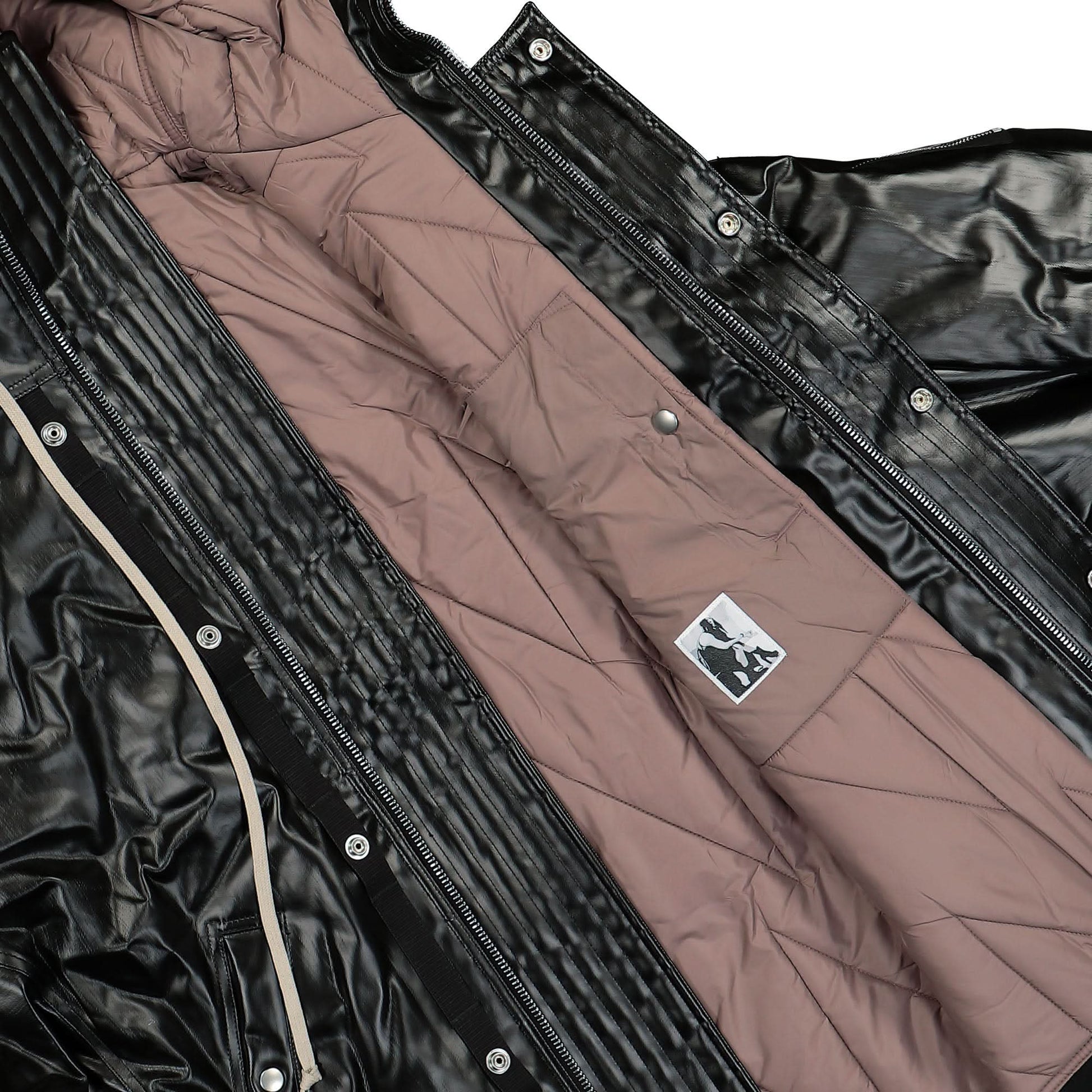 Rick Owens Hooded Long Bomber Black Detail view 5 | Gate